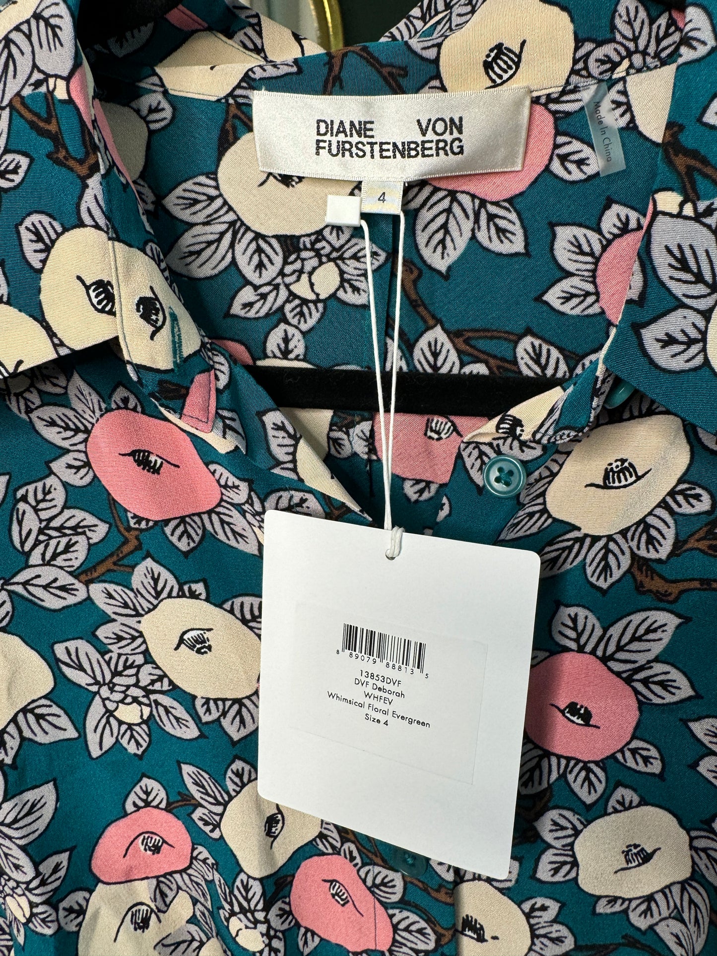 Diane Von Furstenberg Deborah Whimsical Floral Midi Dress size 4