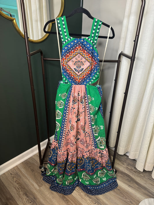 Farm Rio Cutout Halter Midi Dress size M