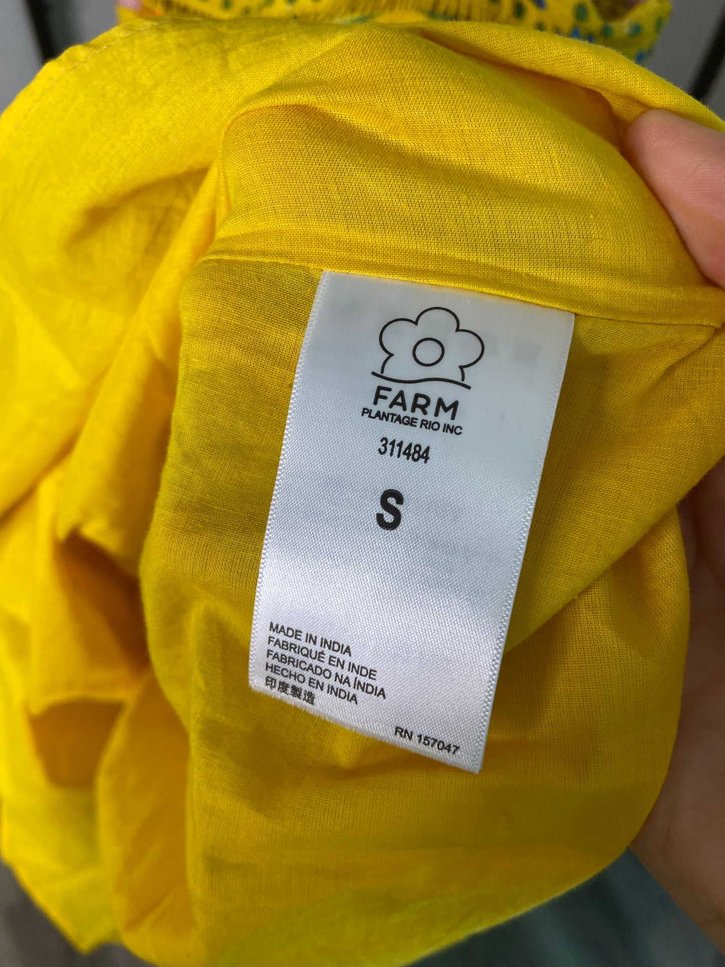 Farm Rio Yellow Summer Garden Sleeveless Maxi Dress size S
