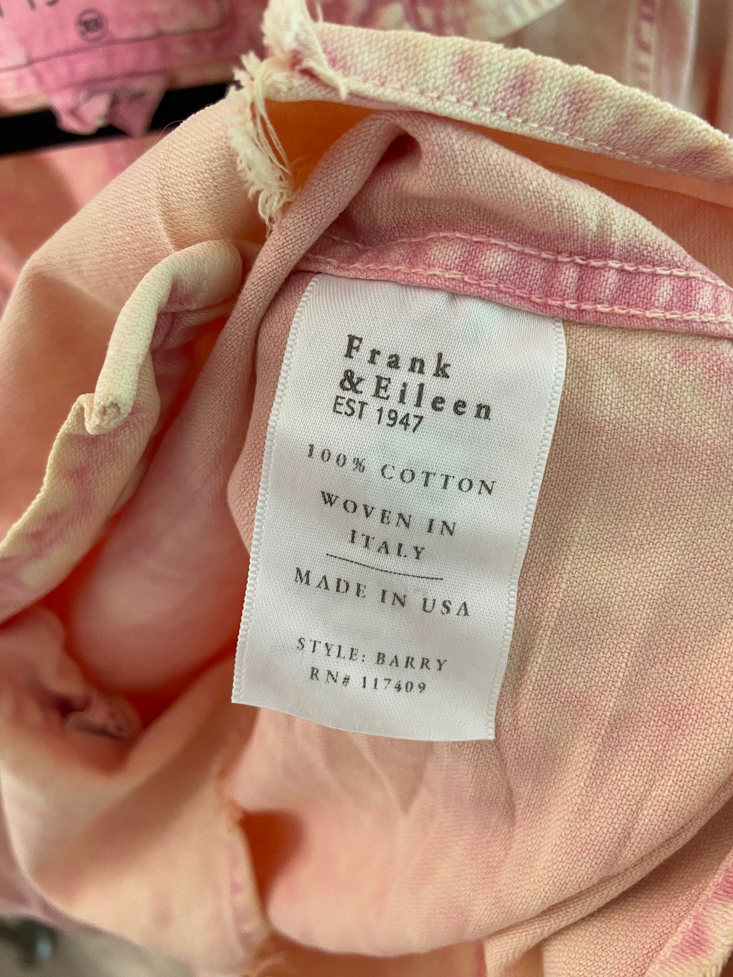 Frank and Eileen Barry Mineral Wash Button Down Shirt size XS