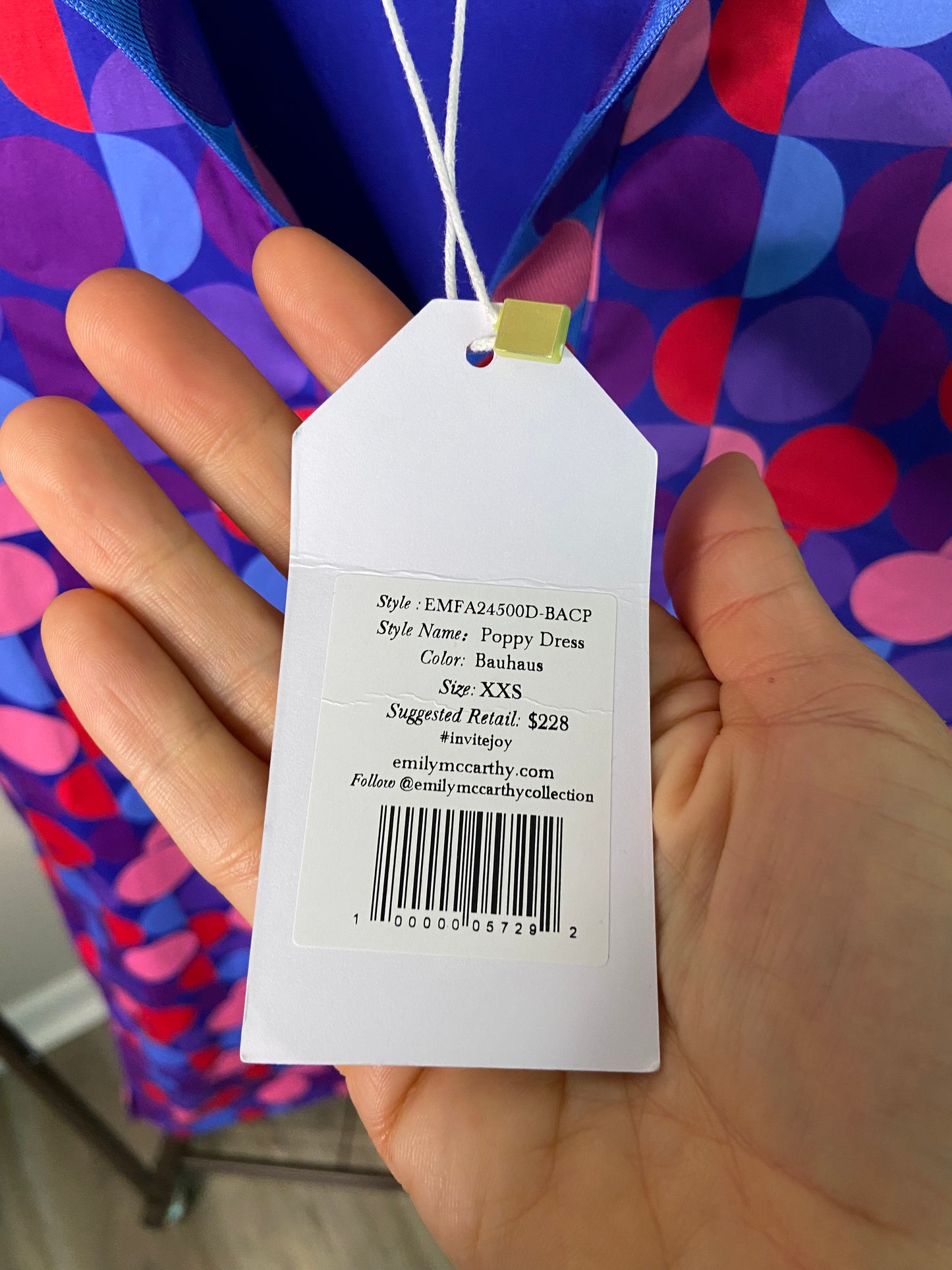 Emily McCarthy Bauhaus Cotton Poppy Dress size XXS