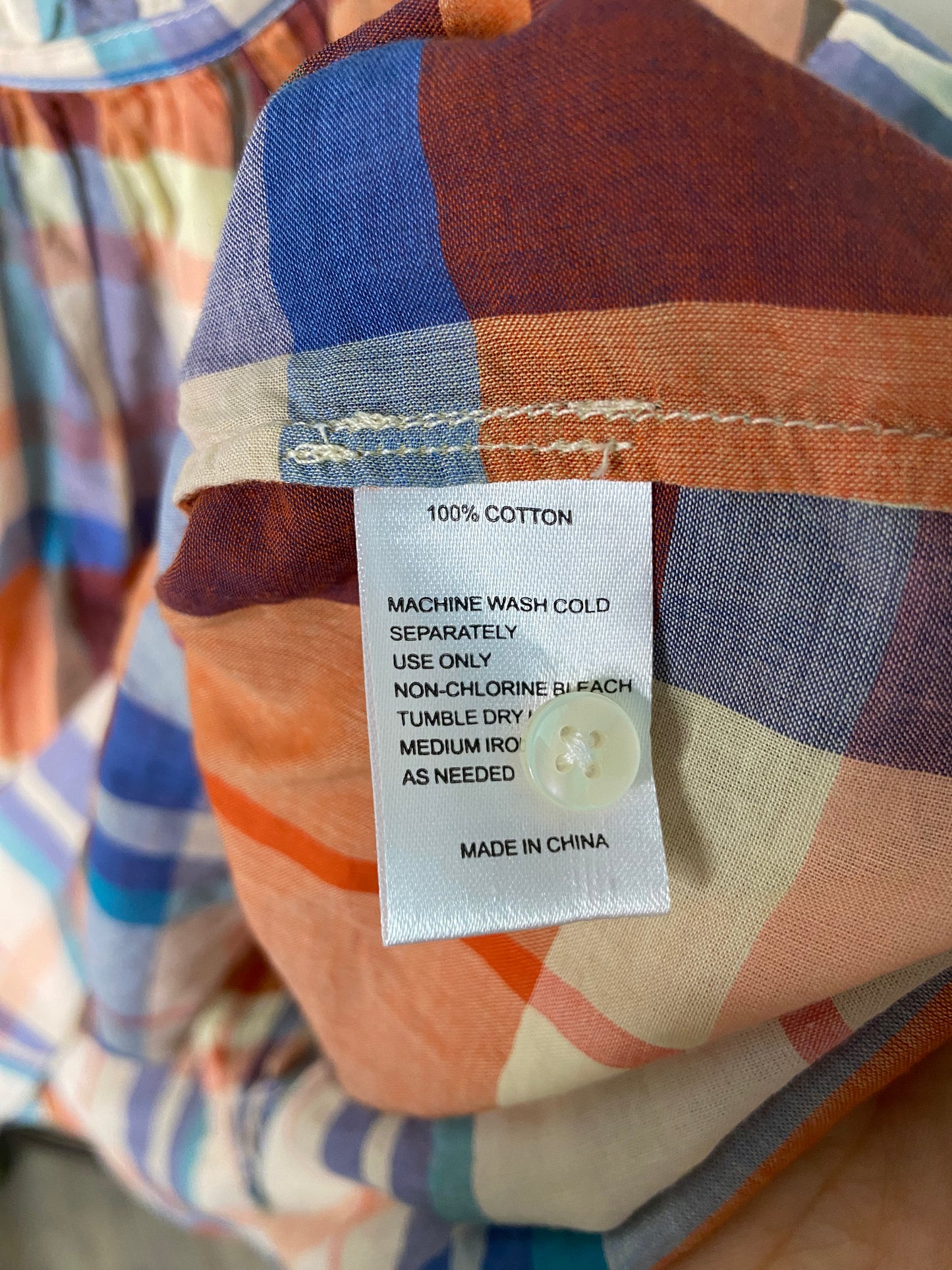 Trovata Birds of Paradis Carla Plaid Blouse size XS
