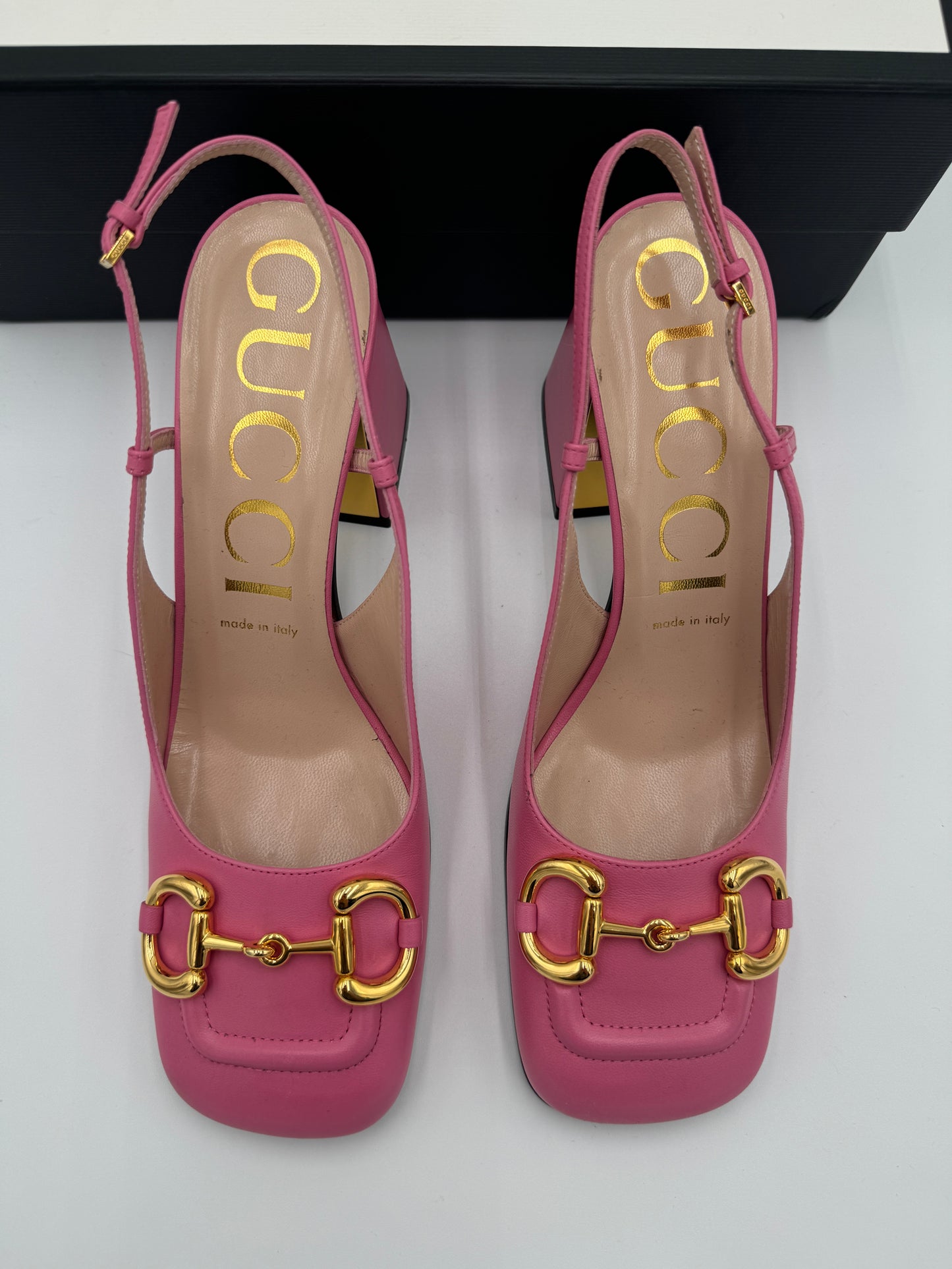 Gucci Horsebit Slingback Pump Block Heels size 39