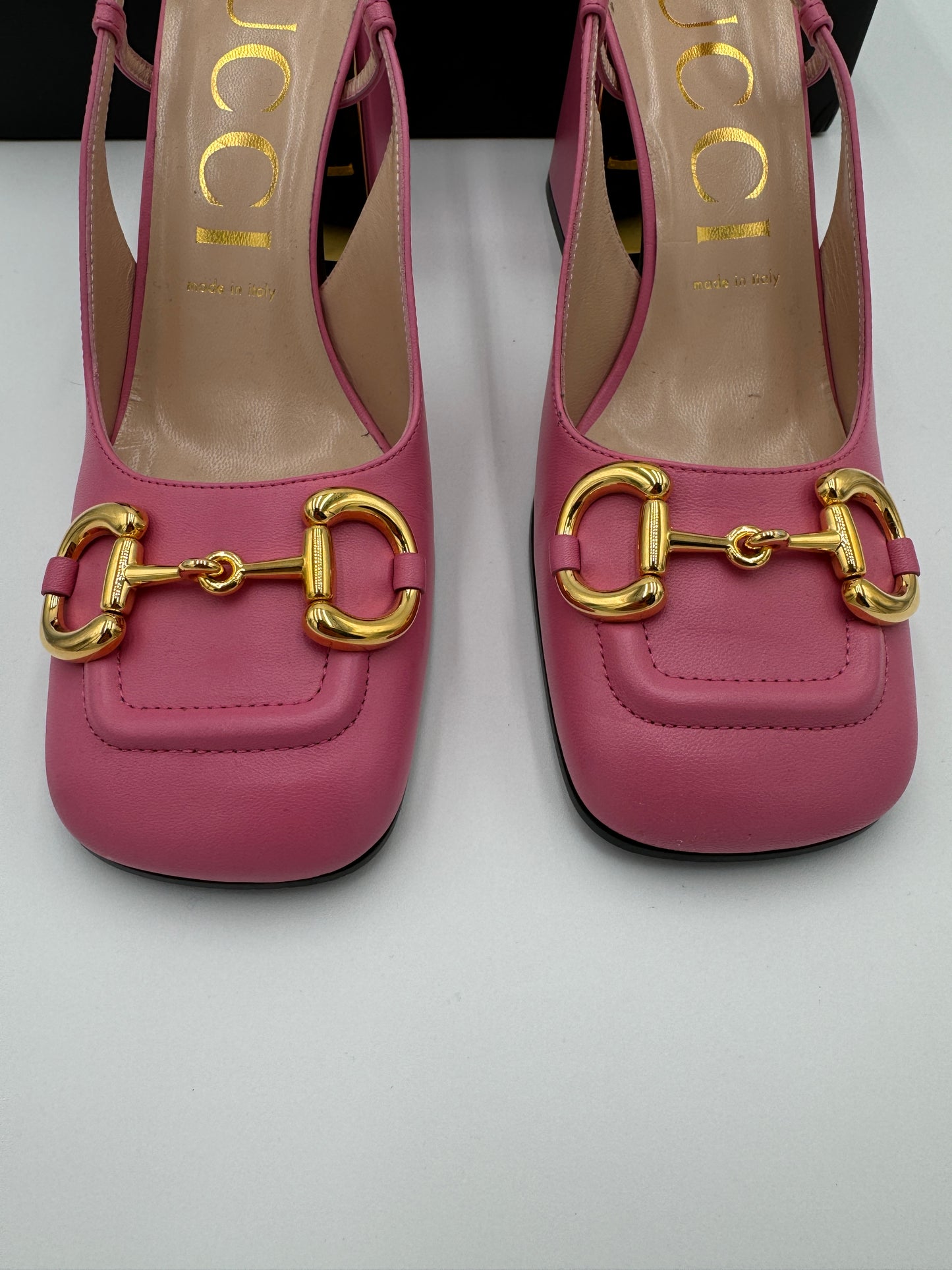 Gucci Horsebit Slingback Pump Block Heels size 39