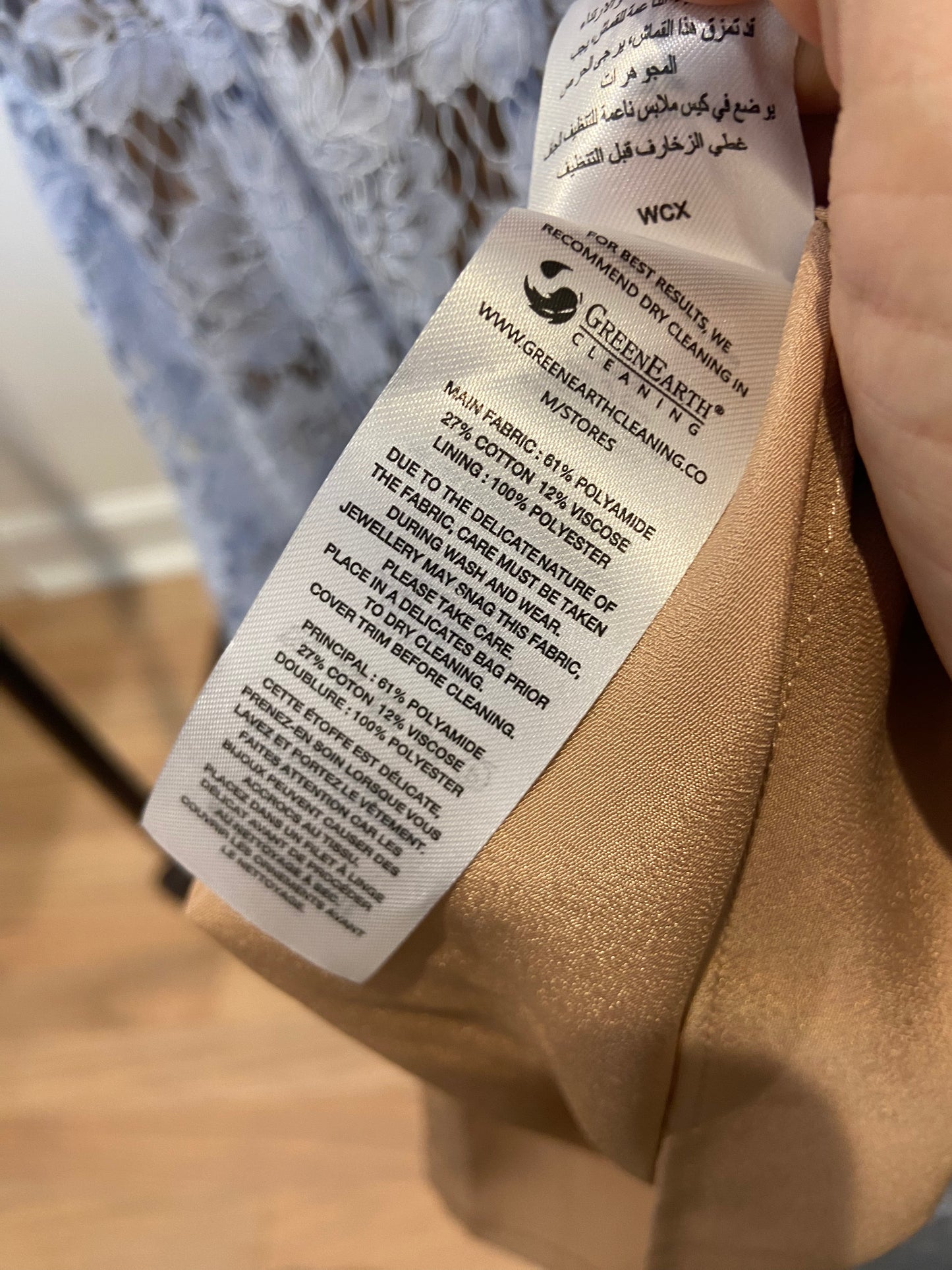 Self Portrait Blue Fine Lace Pearl Midi Dress size US 2