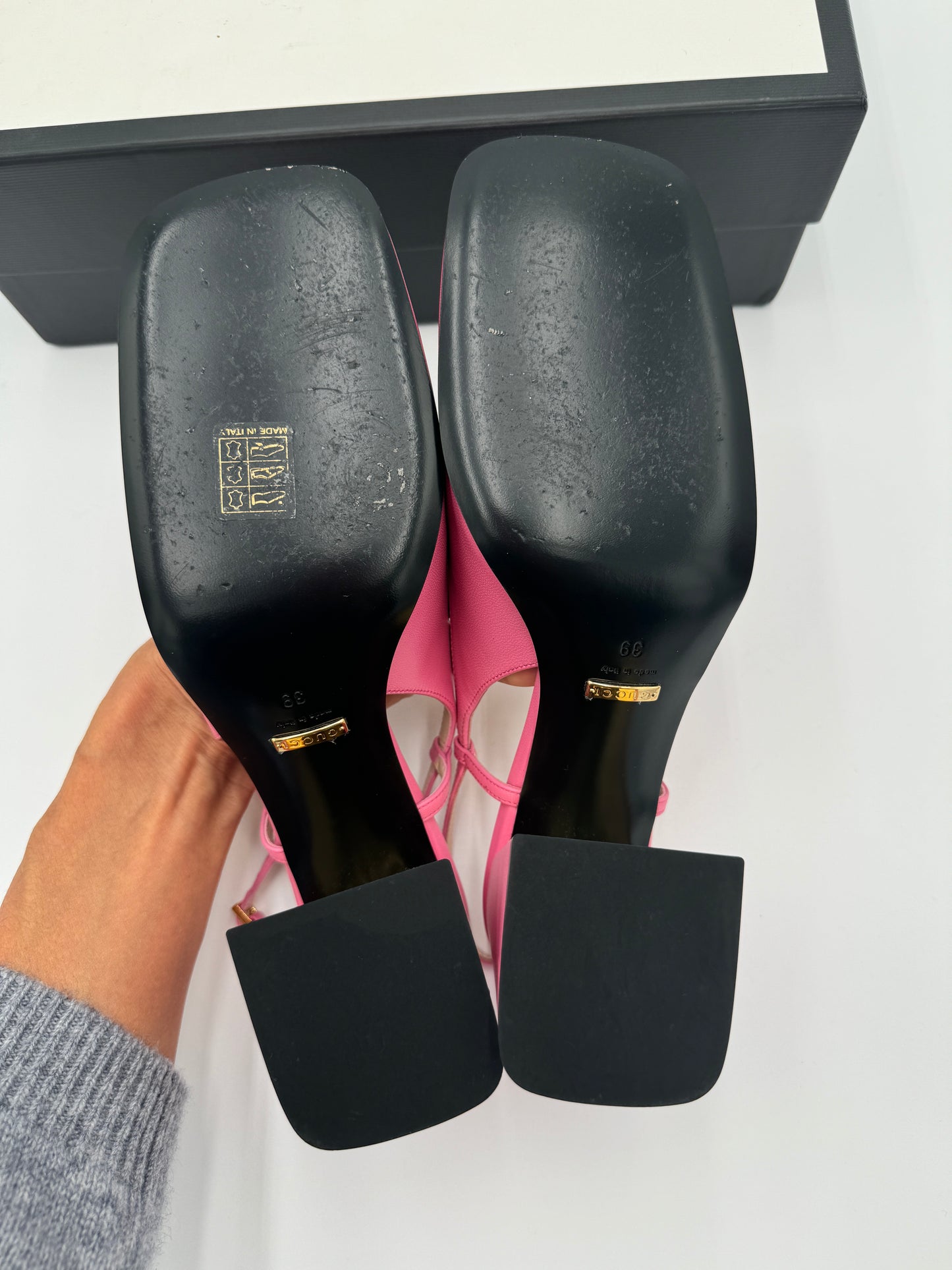 Gucci Horsebit Slingback Pump Block Heels size 39