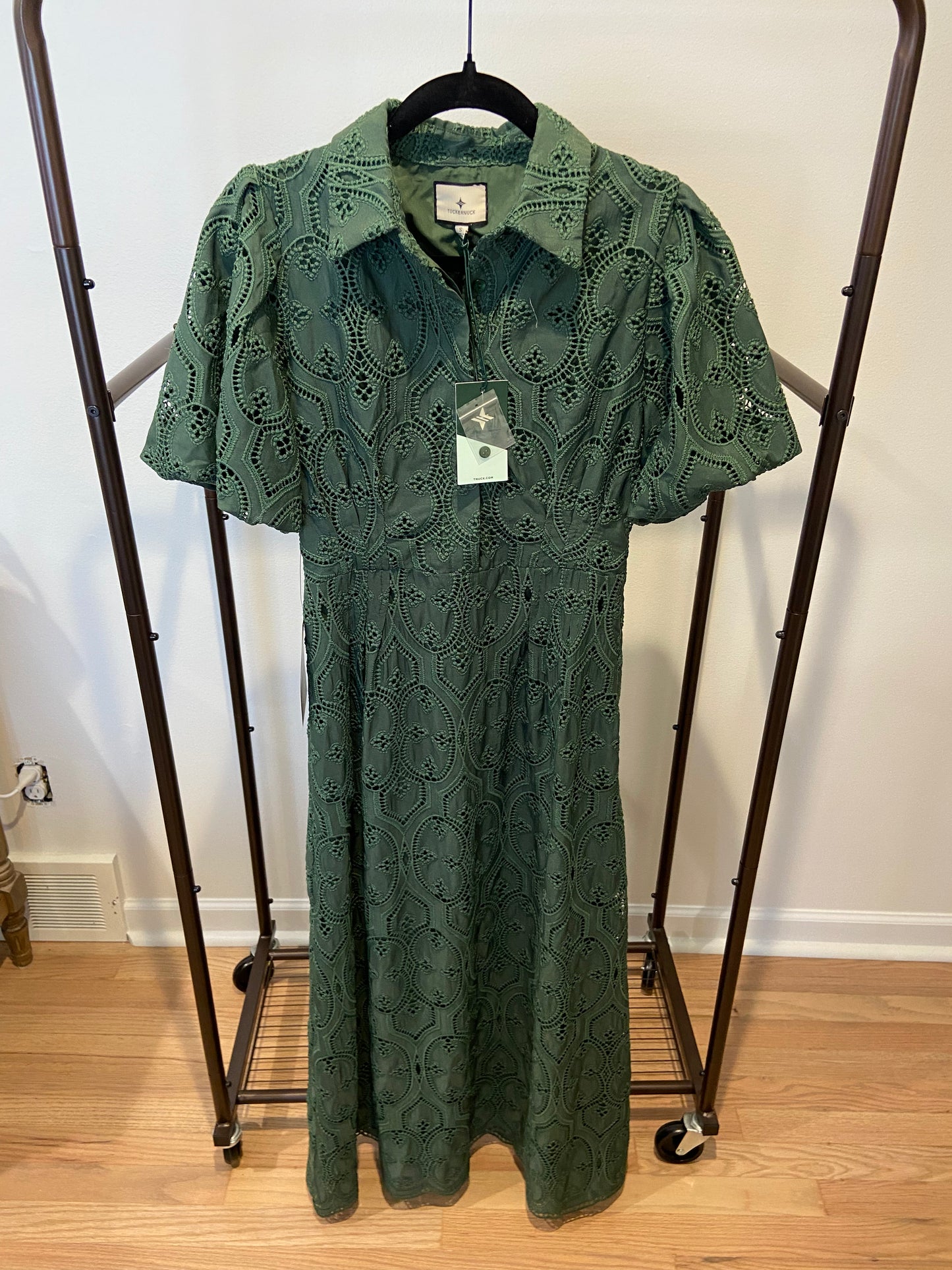 Tuckernuck Olive Eyelet Delaney Dress size S