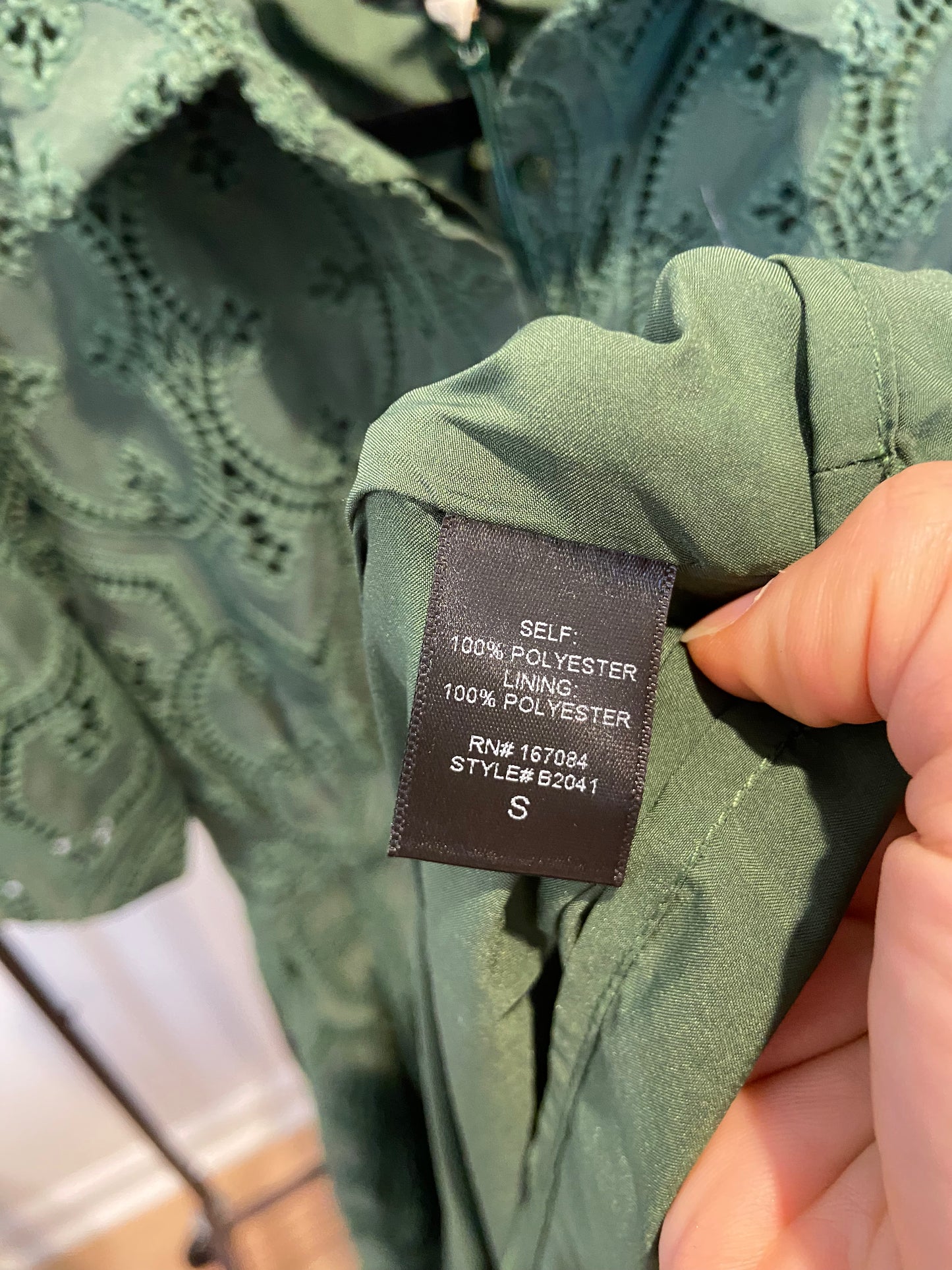 Tuckernuck Olive Eyelet Delaney Dress size S