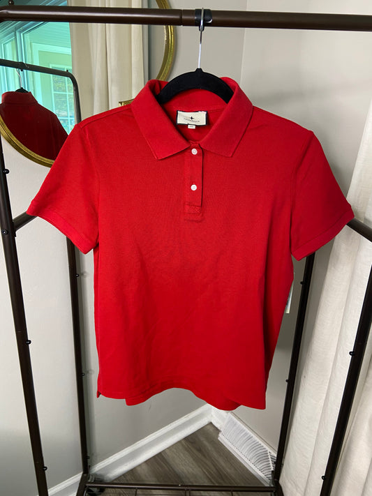 Tuckernuck Red Pique Murray Classic Polo Top size XS