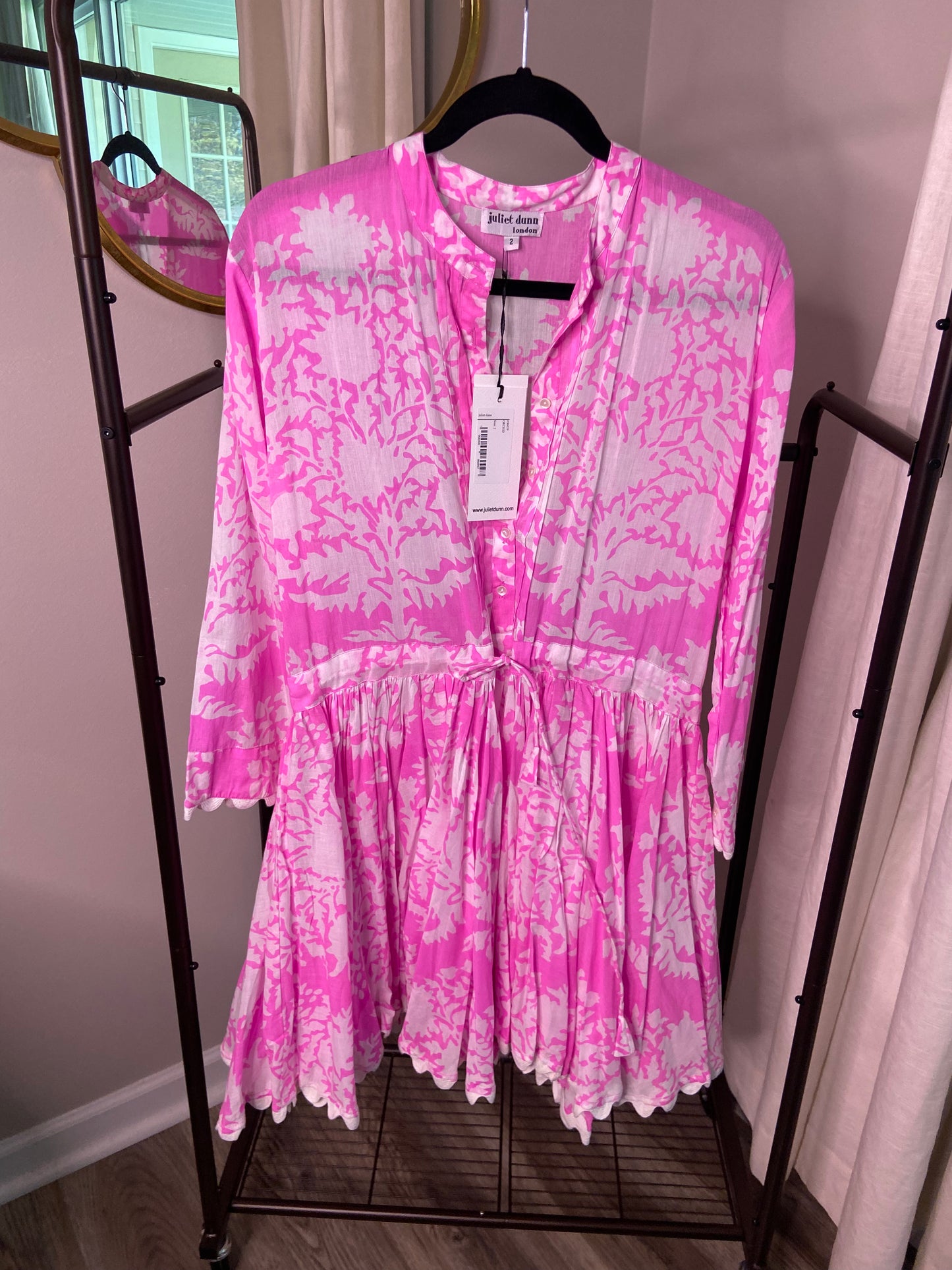 Juliet Dunn loral Cotton Mini Dress size 2 (6/8)