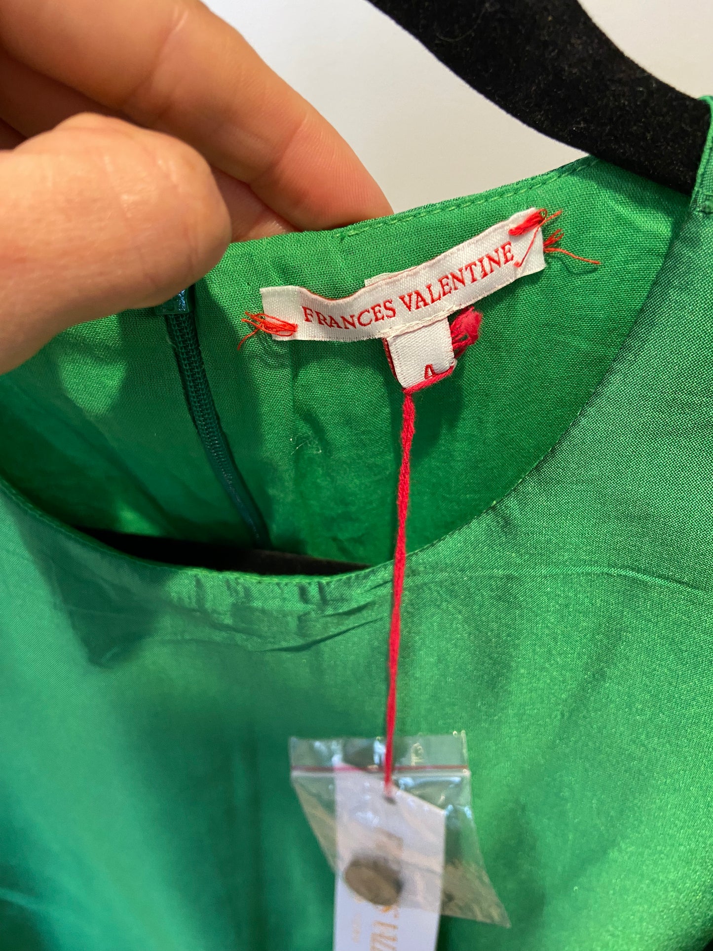 Frances Valentine Jody Jumpsuit Feather Fringe - Emerald size 4