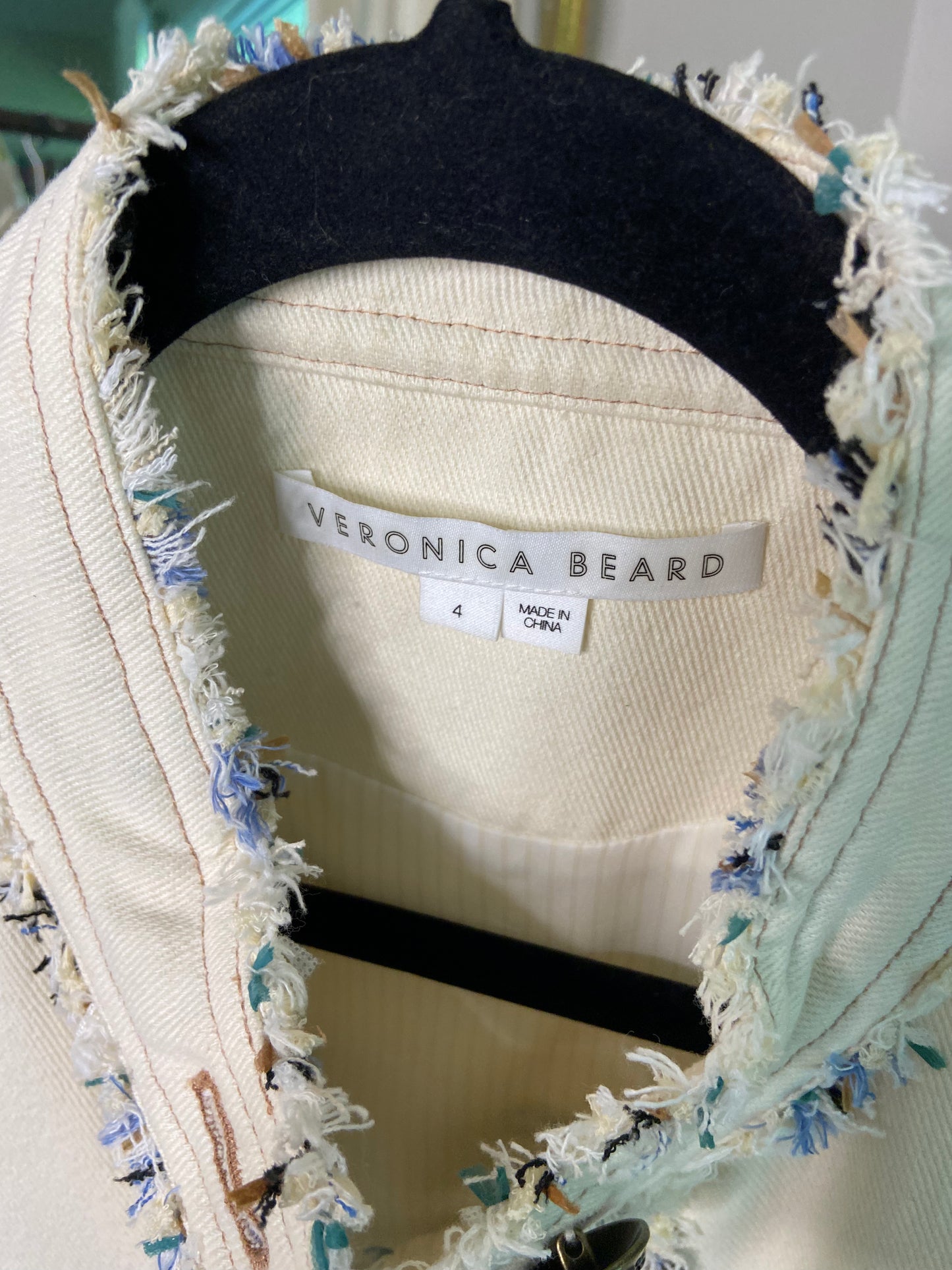 Veronica Beard Darren Jacket in Tweed Ecru Multi size 4