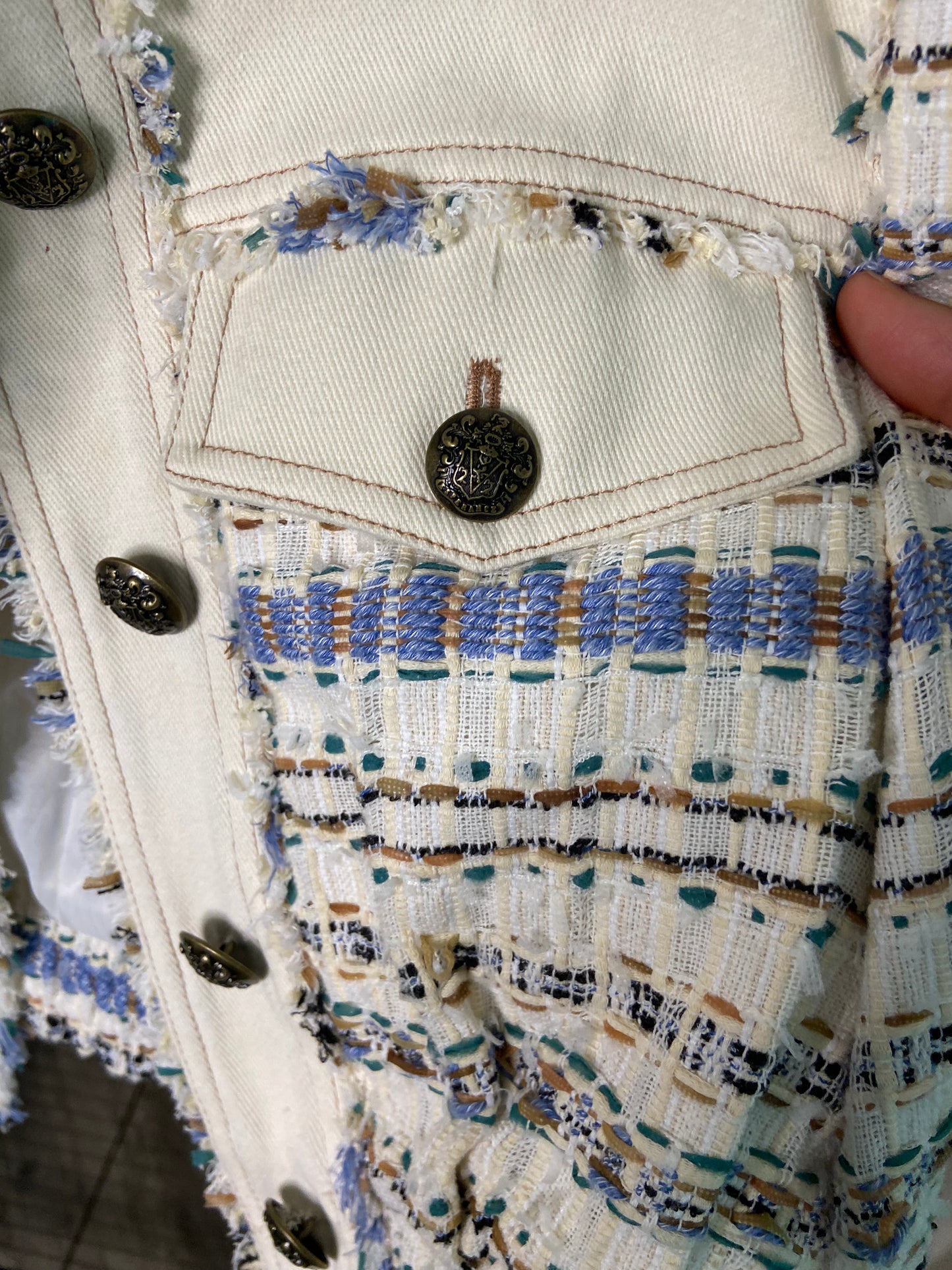 Veronica Beard Darren Jacket in Tweed Ecru Multi size 4