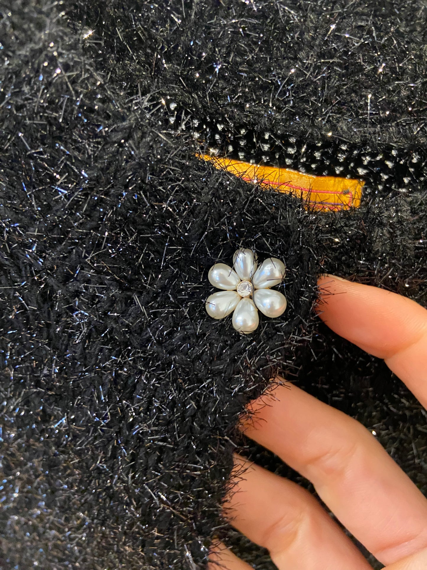 Le Lion Tinsel Treviso Cardigan Black with Lurex size XS