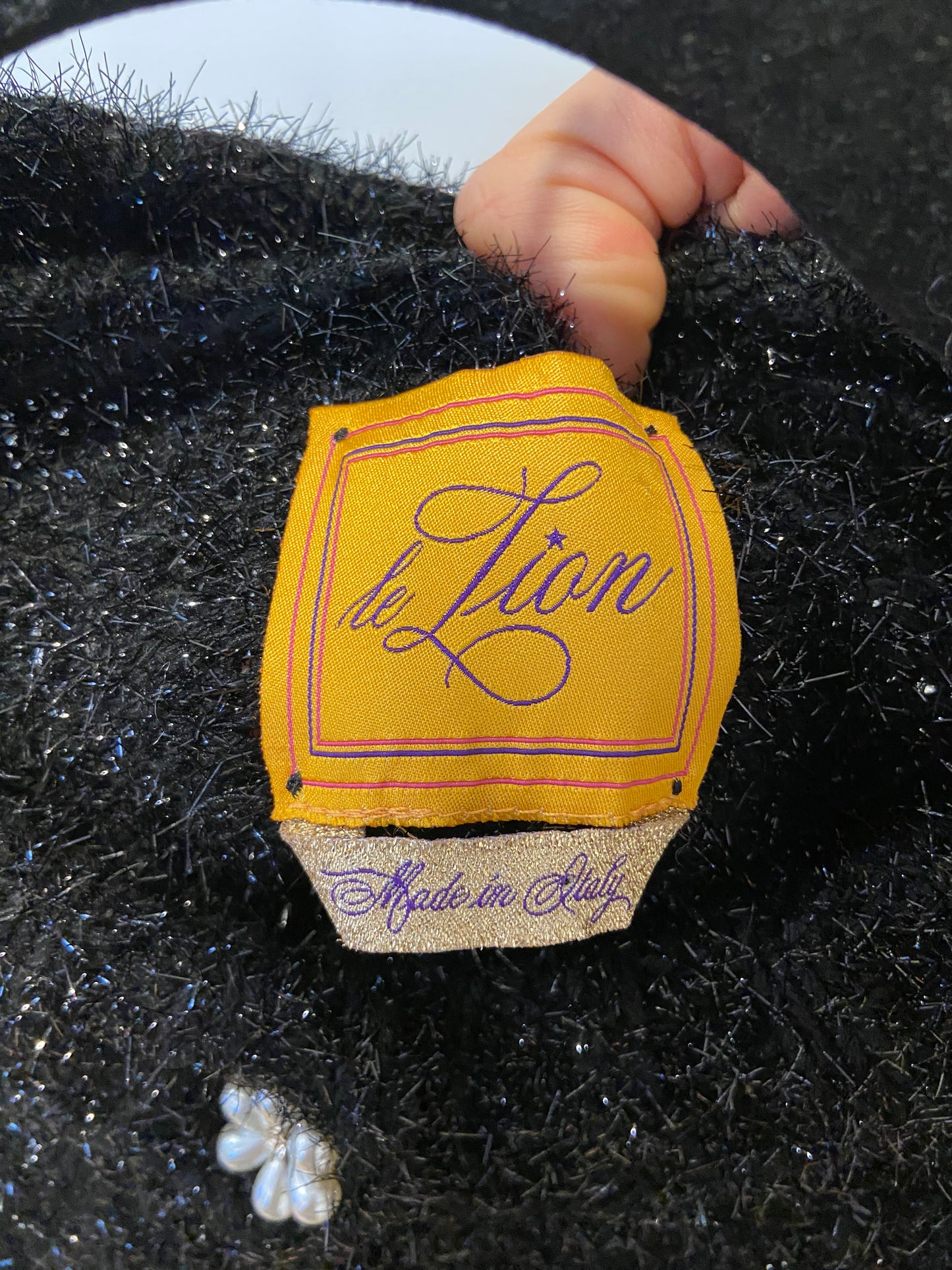 Le Lion Tinsel Treviso Cardigan Black with Lurex size XS