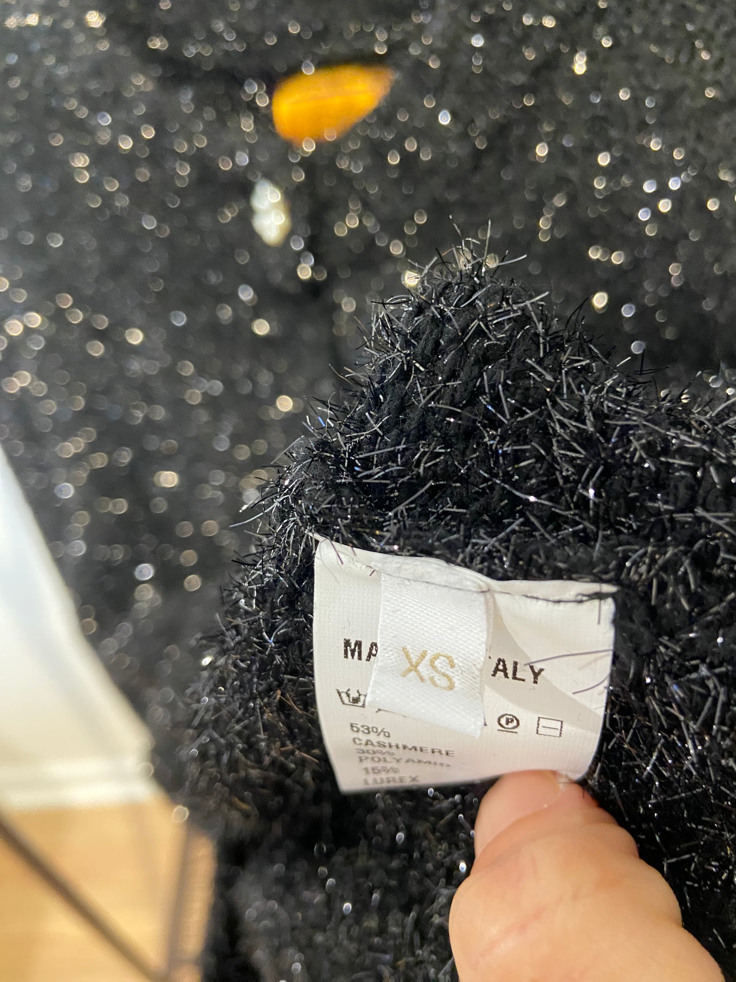 Le Lion Tinsel Treviso Cardigan Black with Lurex size XS