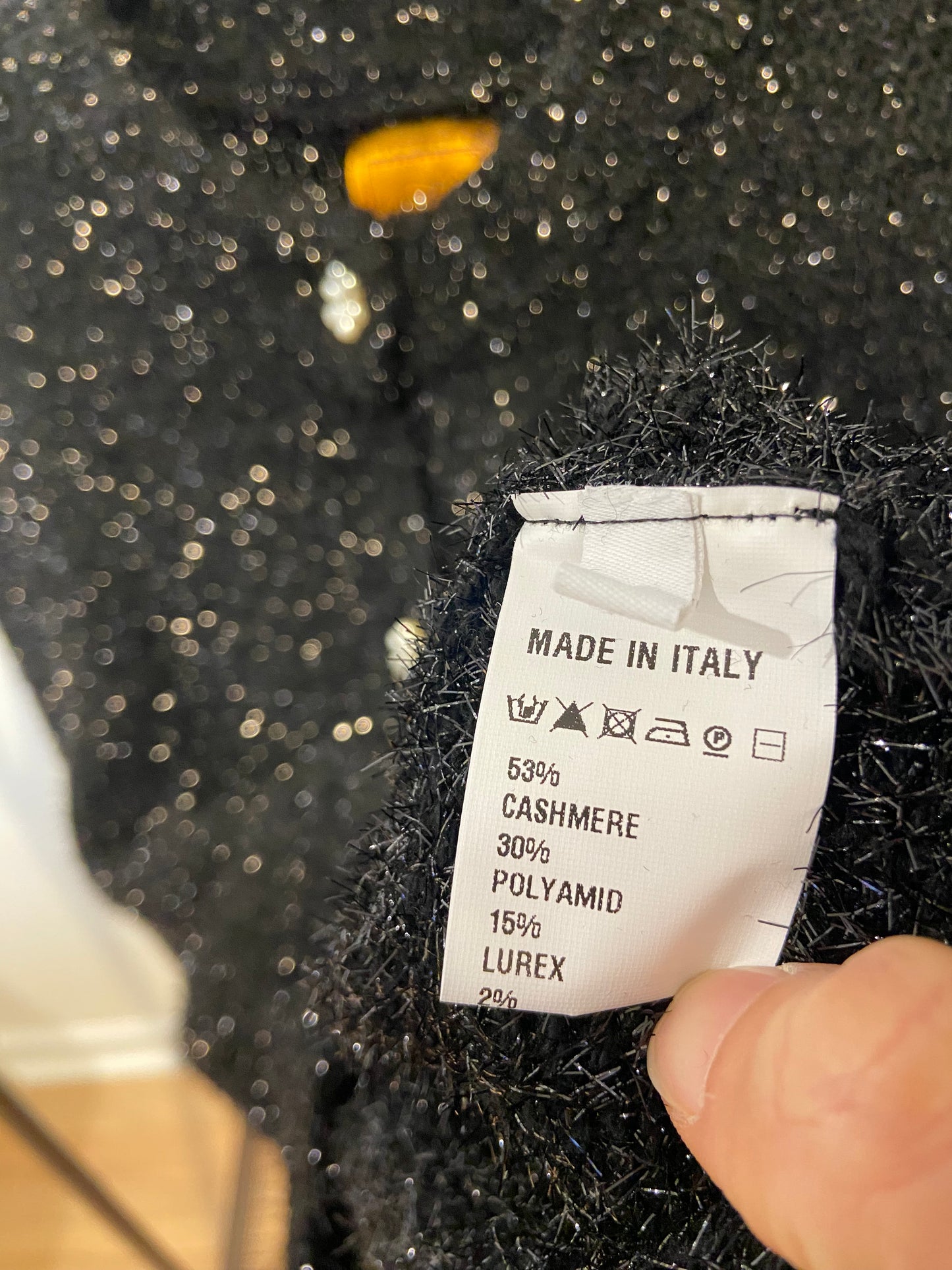 Le Lion Tinsel Treviso Cardigan Black with Lurex size XS