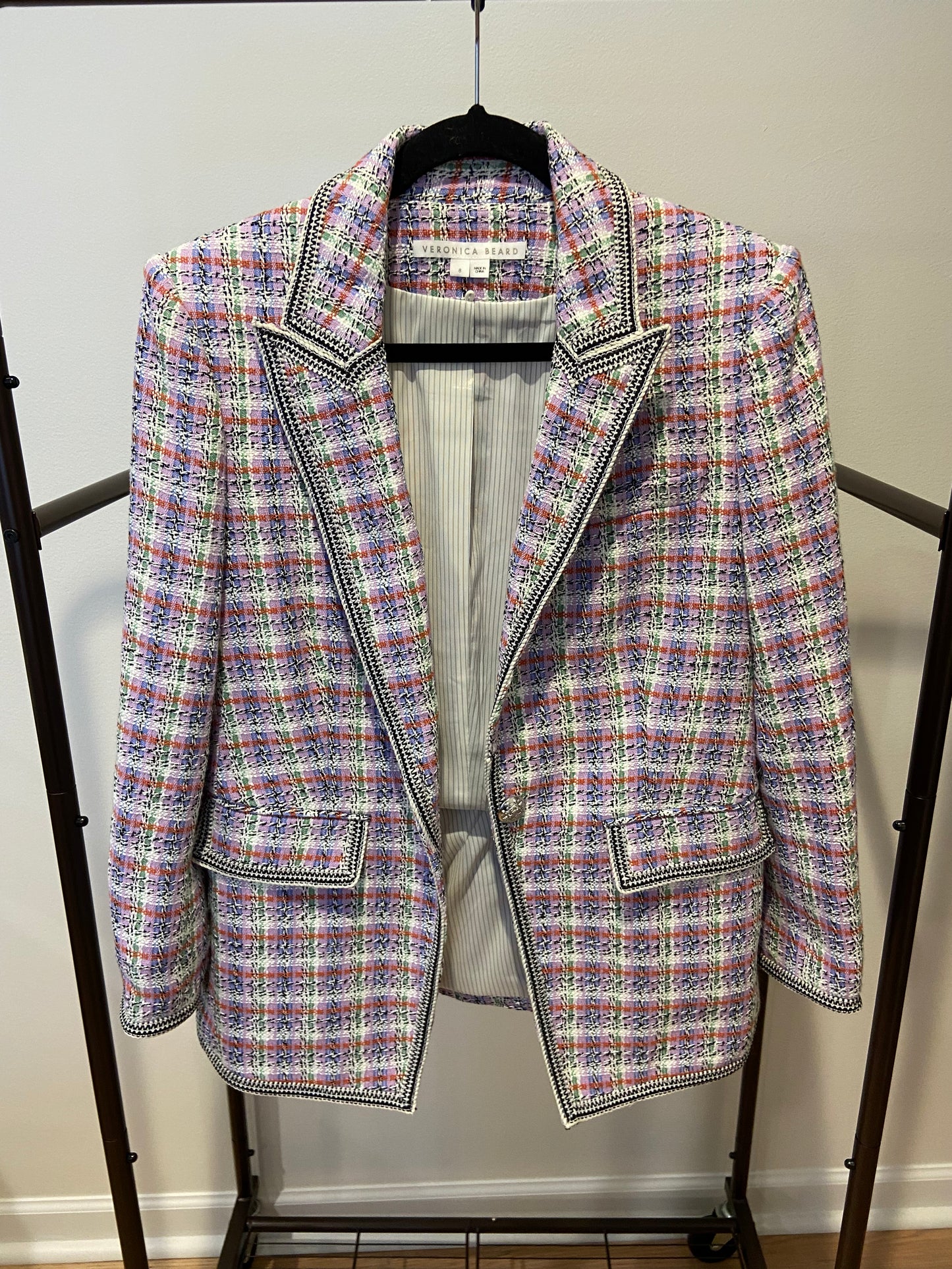 Veronica Beard Etney Tweed Dickey Jacket size 8