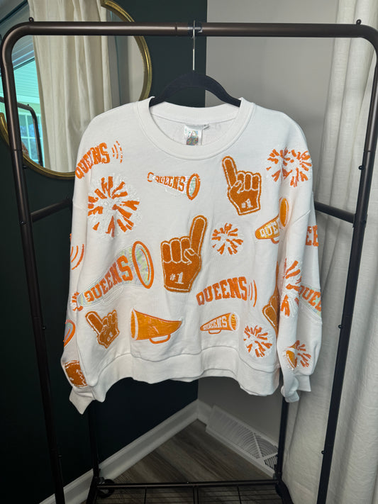 QUEEN OF SPARKLES Cheers Icon Sweatshirt size S