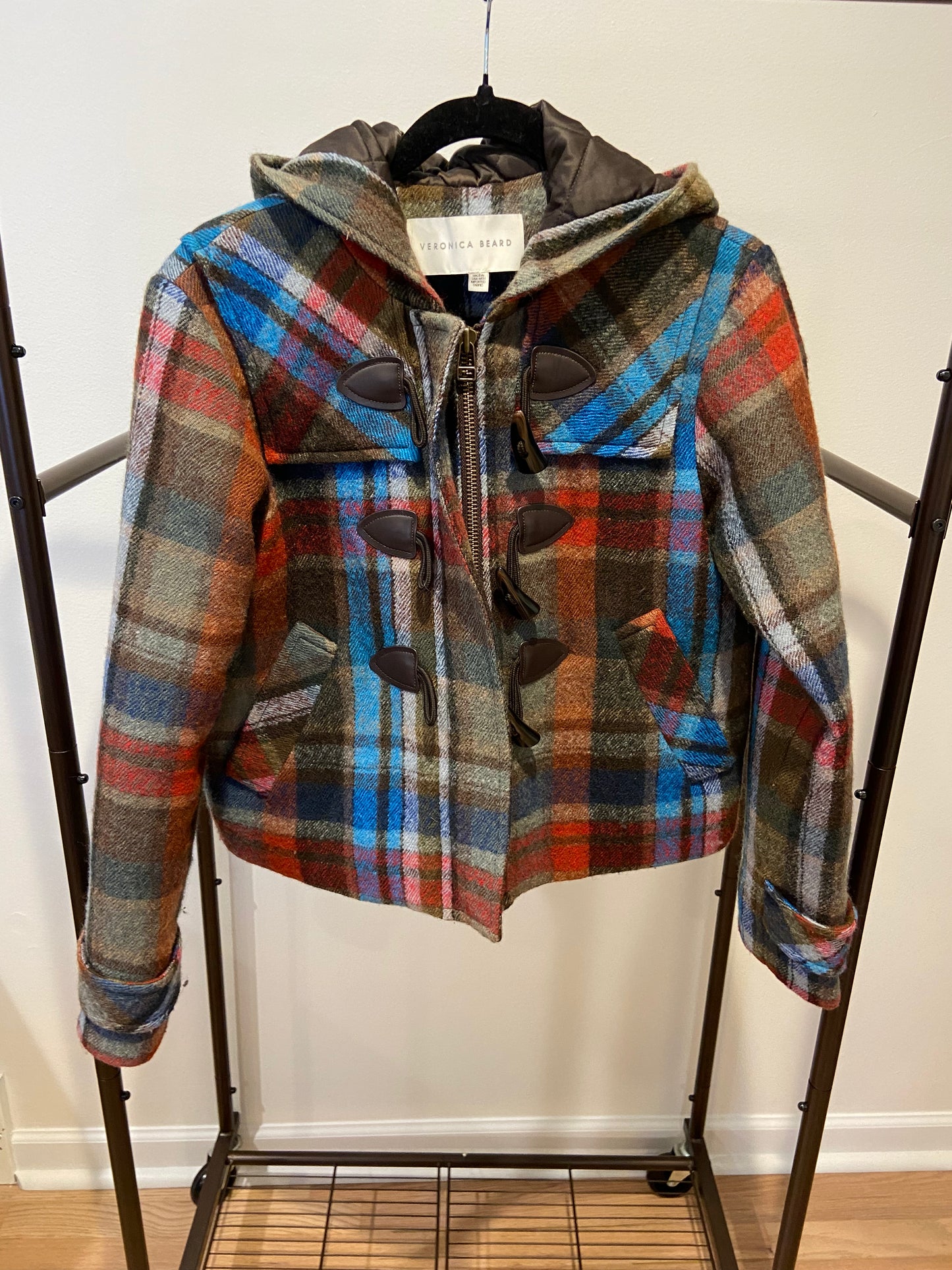 Veronica Beard Ianna Duffel Plaid Coat size 4