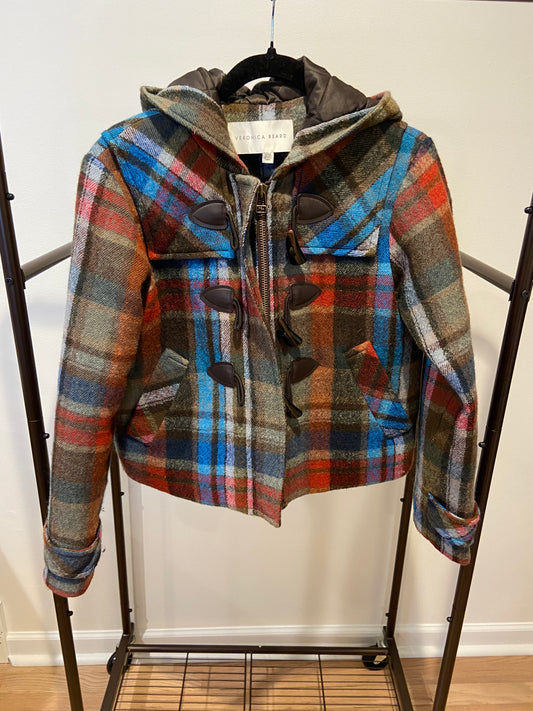 Veronica Beard Ianna Duffel Plaid Coat size 4