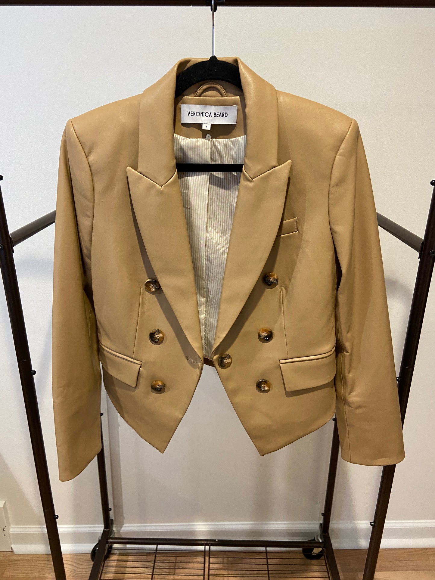 Veronica Beard Faux Leather Cooke Dickey Jacket size 8