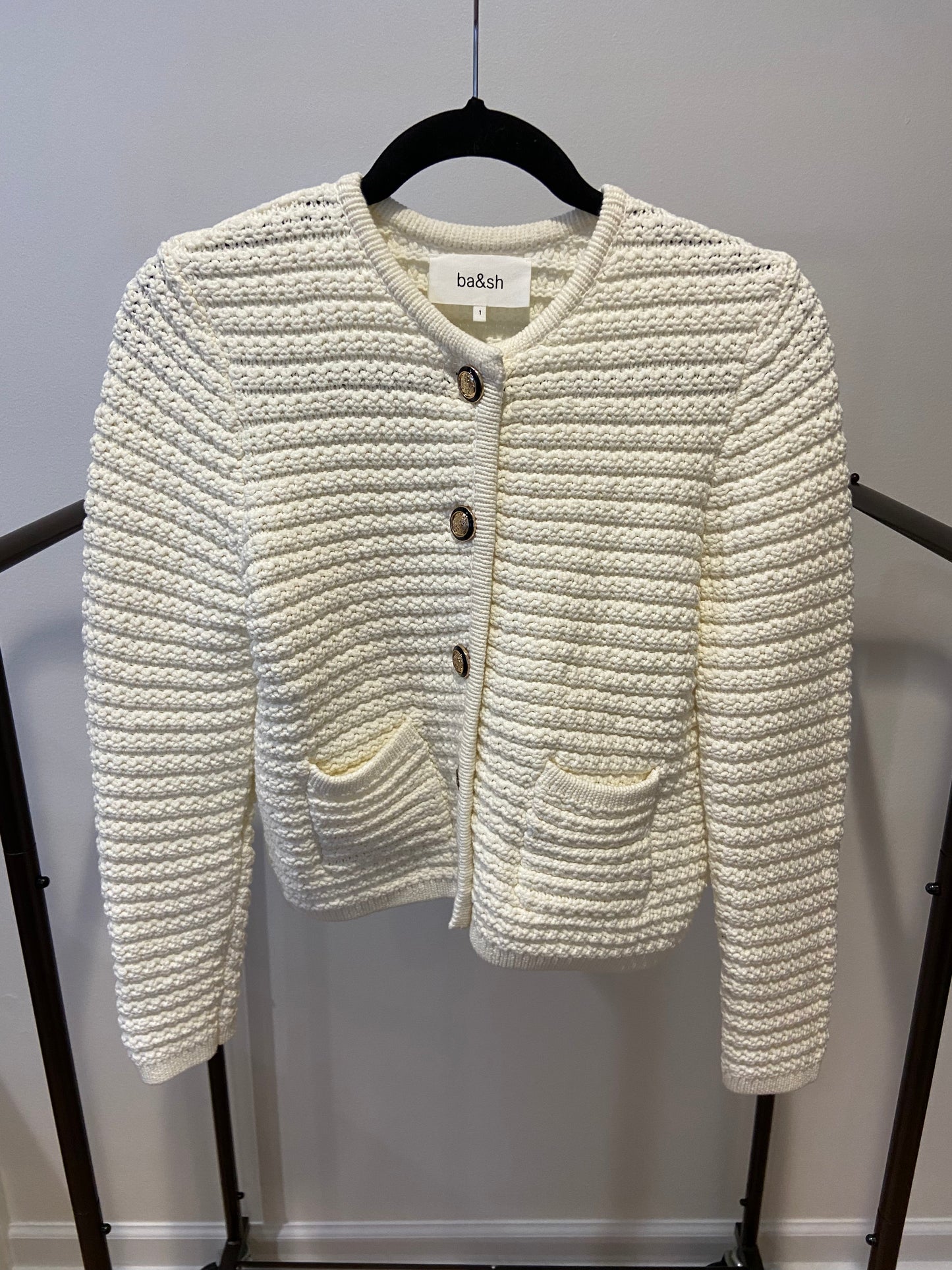 Ba&sh Gaspard Knitted Cardigan Ecru size S
