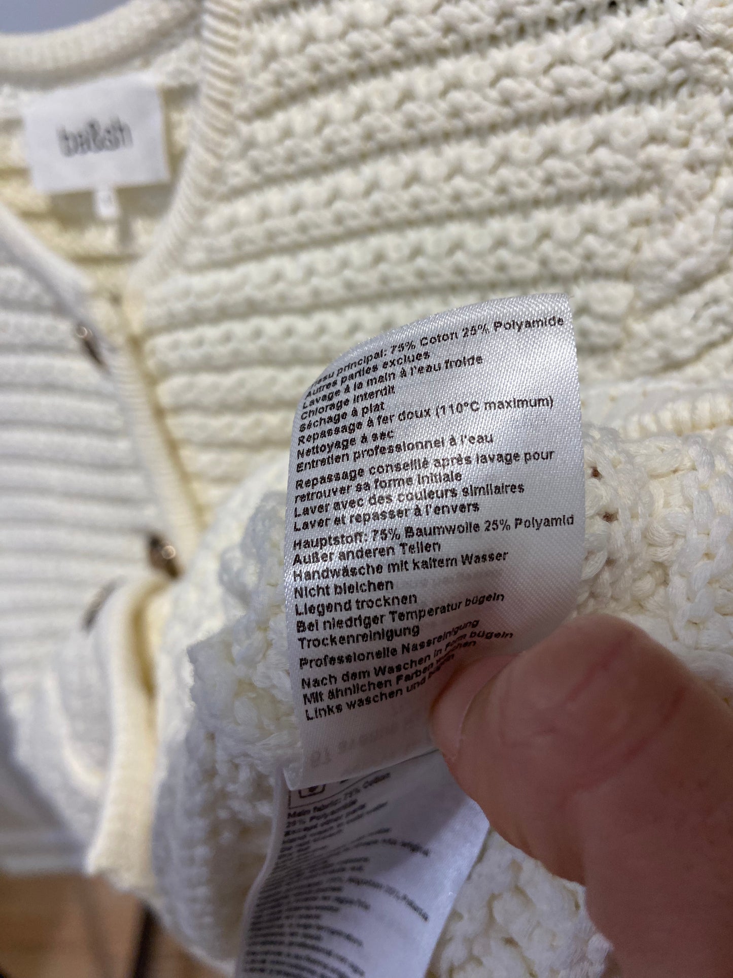 Ba&sh Gaspard Knitted Cardigan Ecru size S