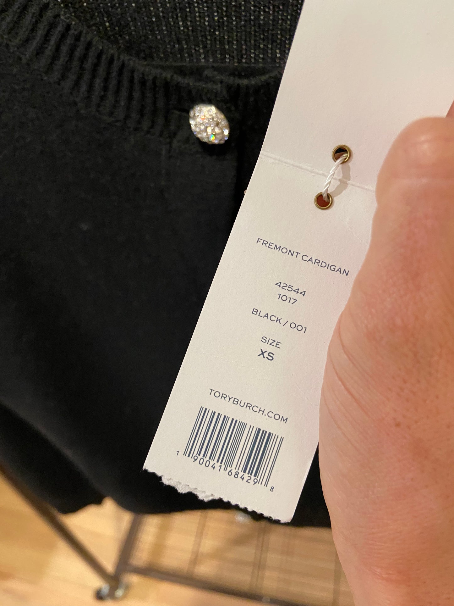 Tory Burch Wool Crystal Button Cardigan Black size XS