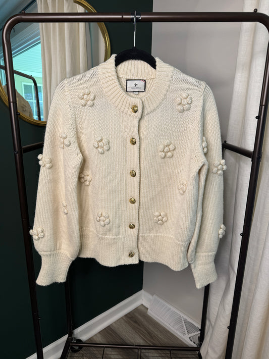 Tuckernuck Cream Camellia Cardigan size L