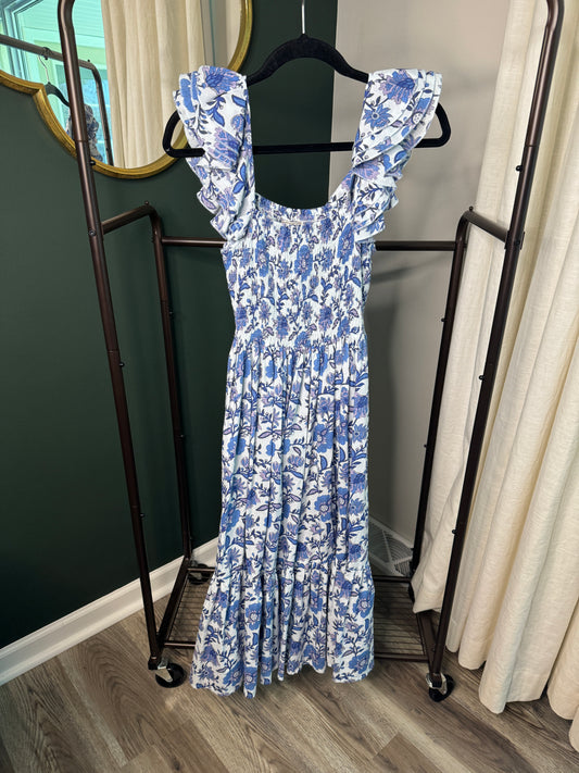 Mille  Olympia Smocked Midi Dress size XS