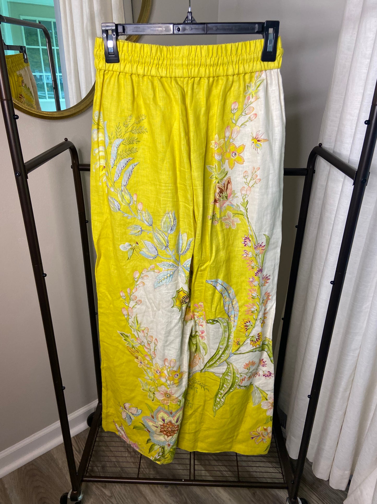 Alemais Ira Floral-print Linen Wide Leg Pants size US 4