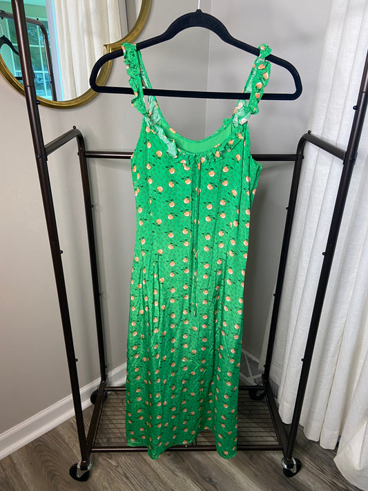 HVN Danica Ruffled Printed Crepe De Chine Midi Dress size 2