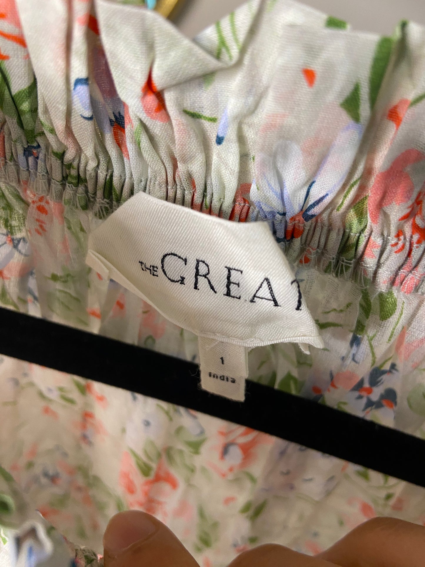 The Great The Prim Floral Off-The-Shoulder Top size 1 S