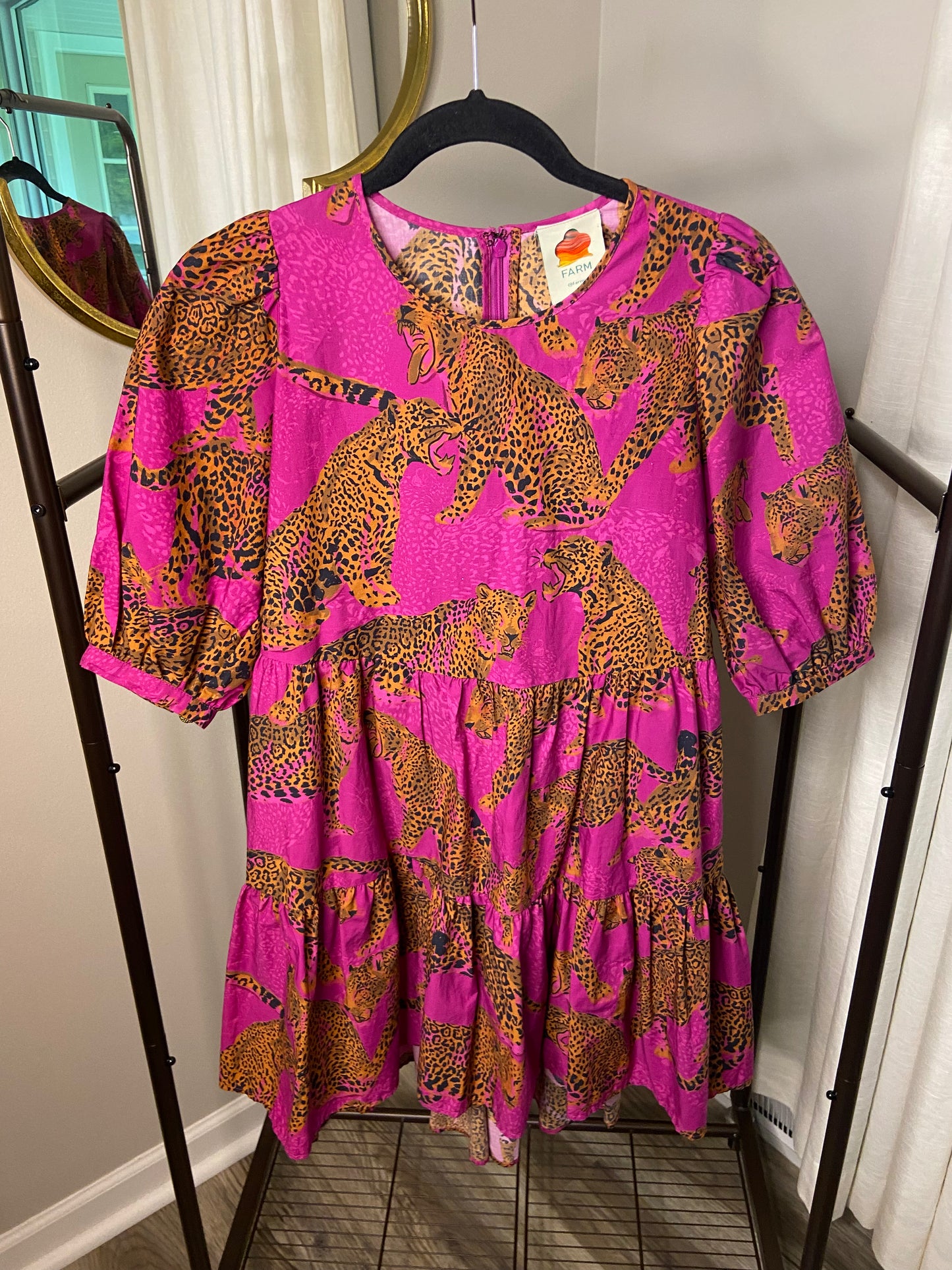 Farm Rio Artsy Leopards Mini Dress size XS