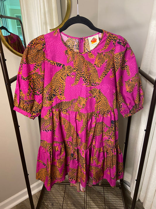 Farm Rio Artsy Leopards Mini Dress size XS