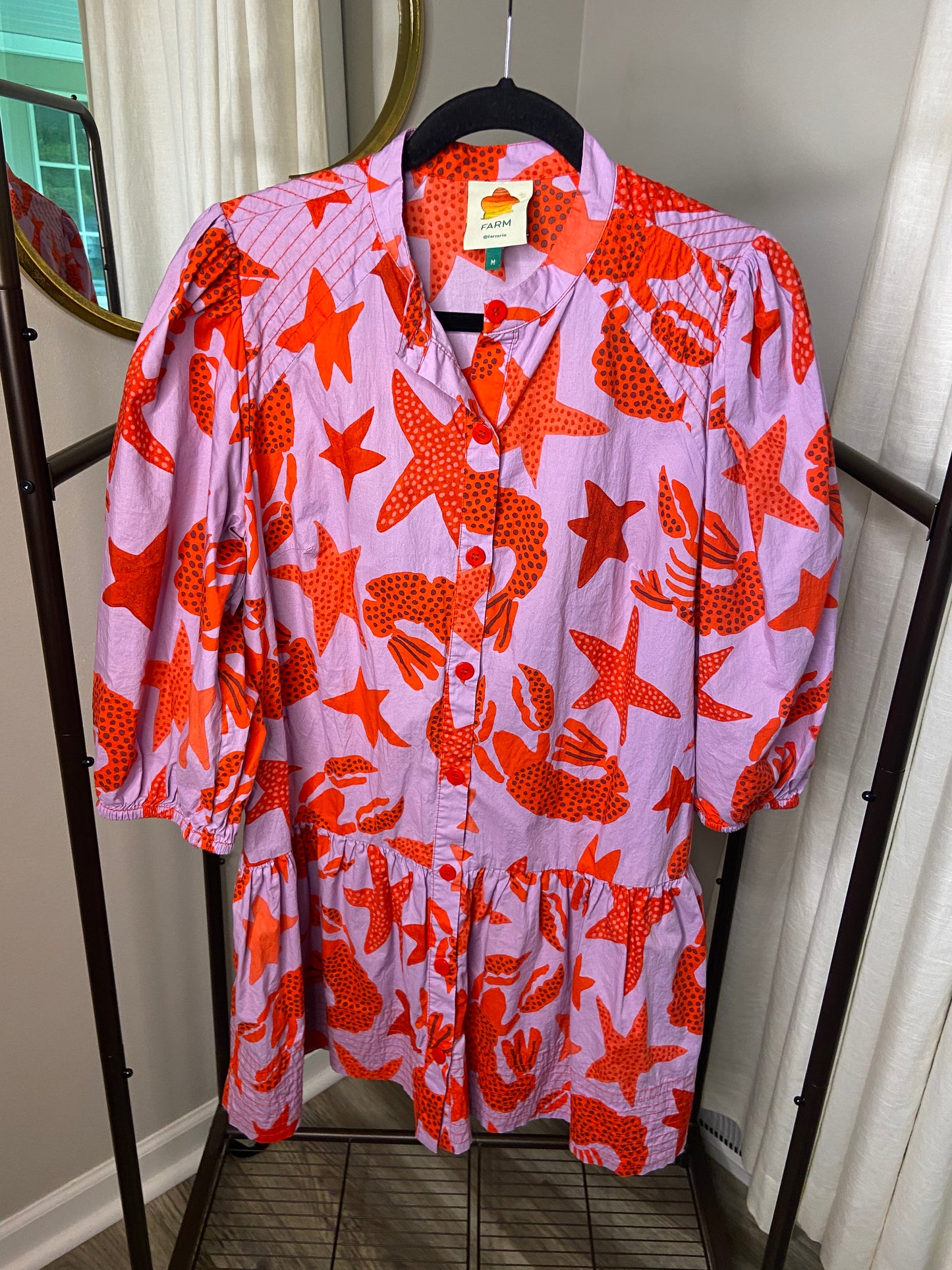 Farm Rio Lobster Sky Mini Dress size M