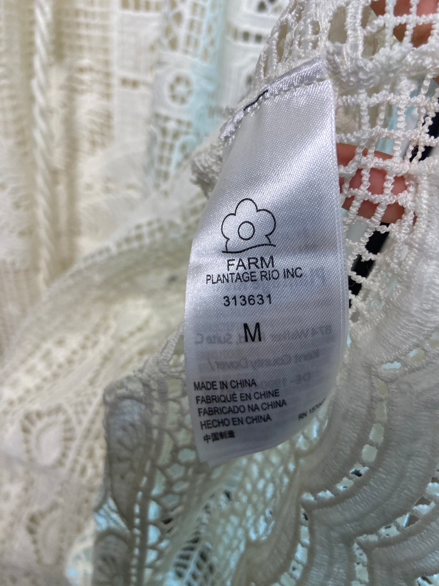 Farm Rio Morada Boa Guipure Dress size M