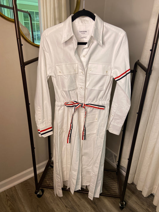 Thom Browne 2-in-1 Norfolk Pleated Shirtdress size 38 - XS/2