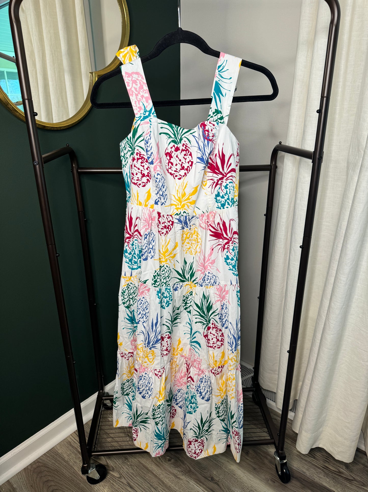 MILLY Pineapple Print Midi Dress size 0