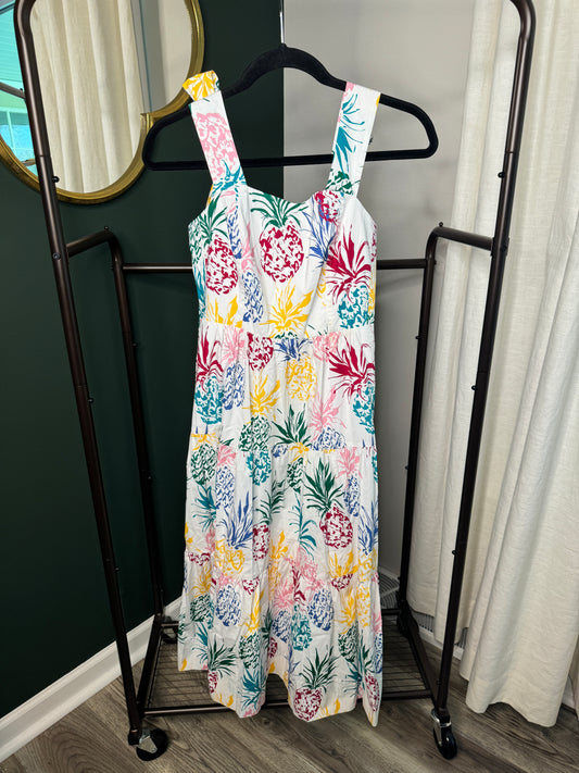 MILLY Pineapple Print Midi Dress size 0