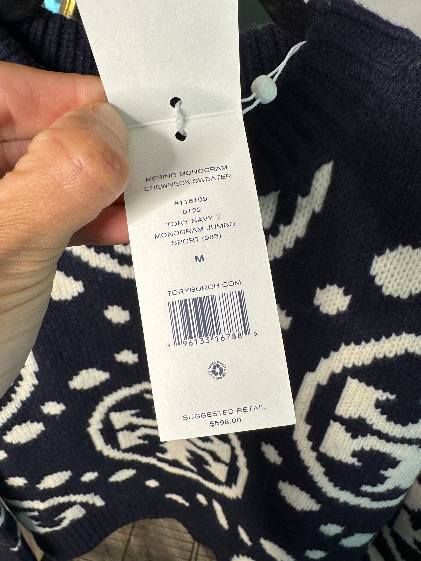 Tory Burch Monogram Sport Sweater size M