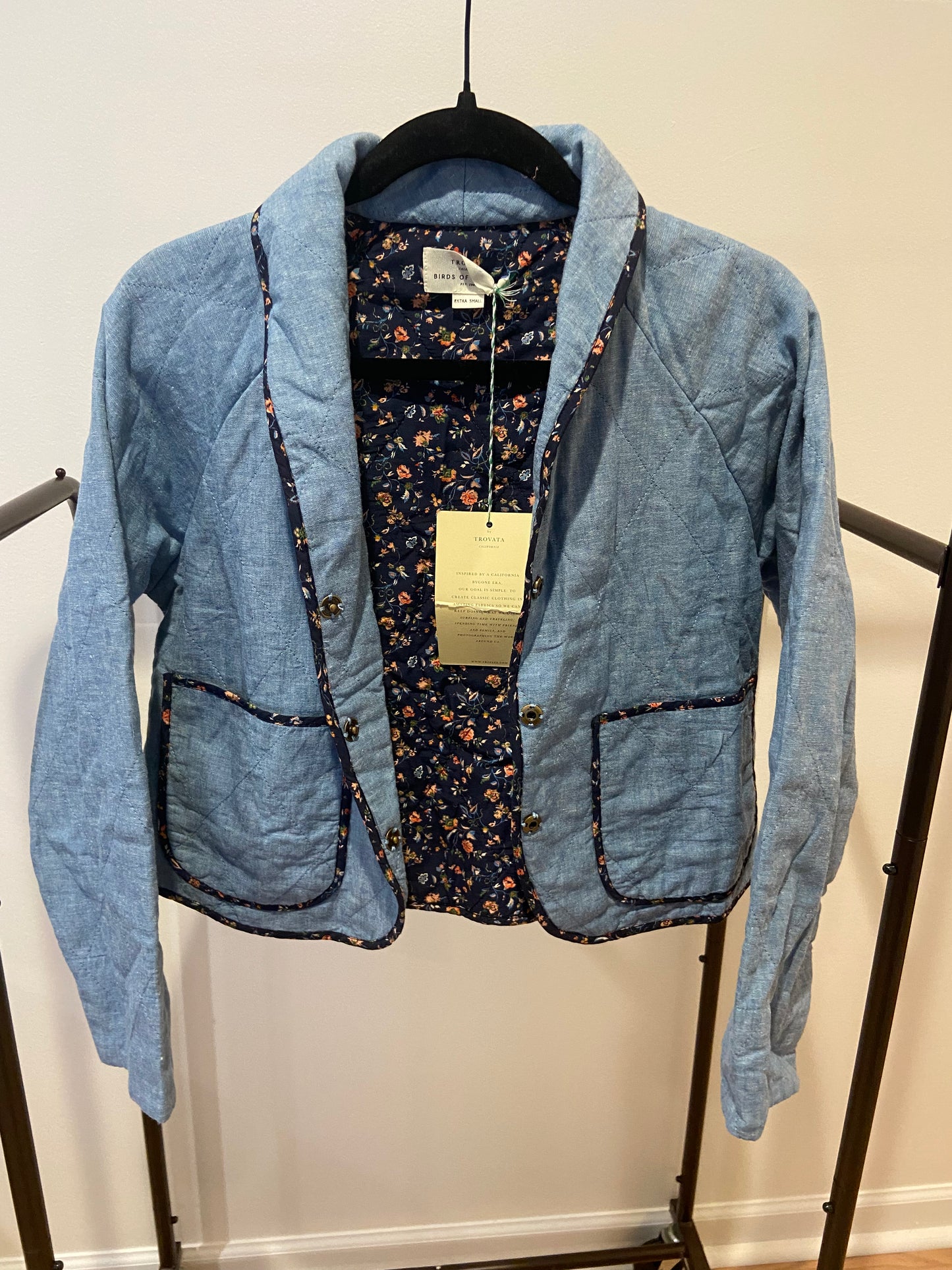 Trovata Birds of Paradis August Jacket - Vintage Indigo size XS