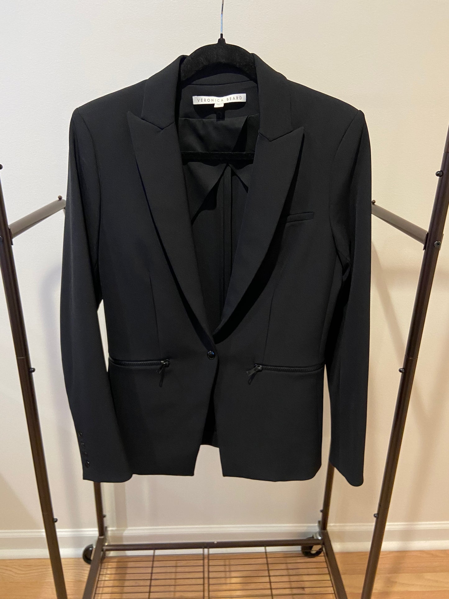 Veronica Bead Scuba Dicky Blazer Black size 6