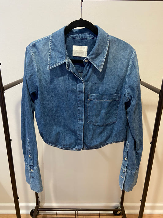 Citizens of Humanity Blue Bea Denim Cropped Shirt size L