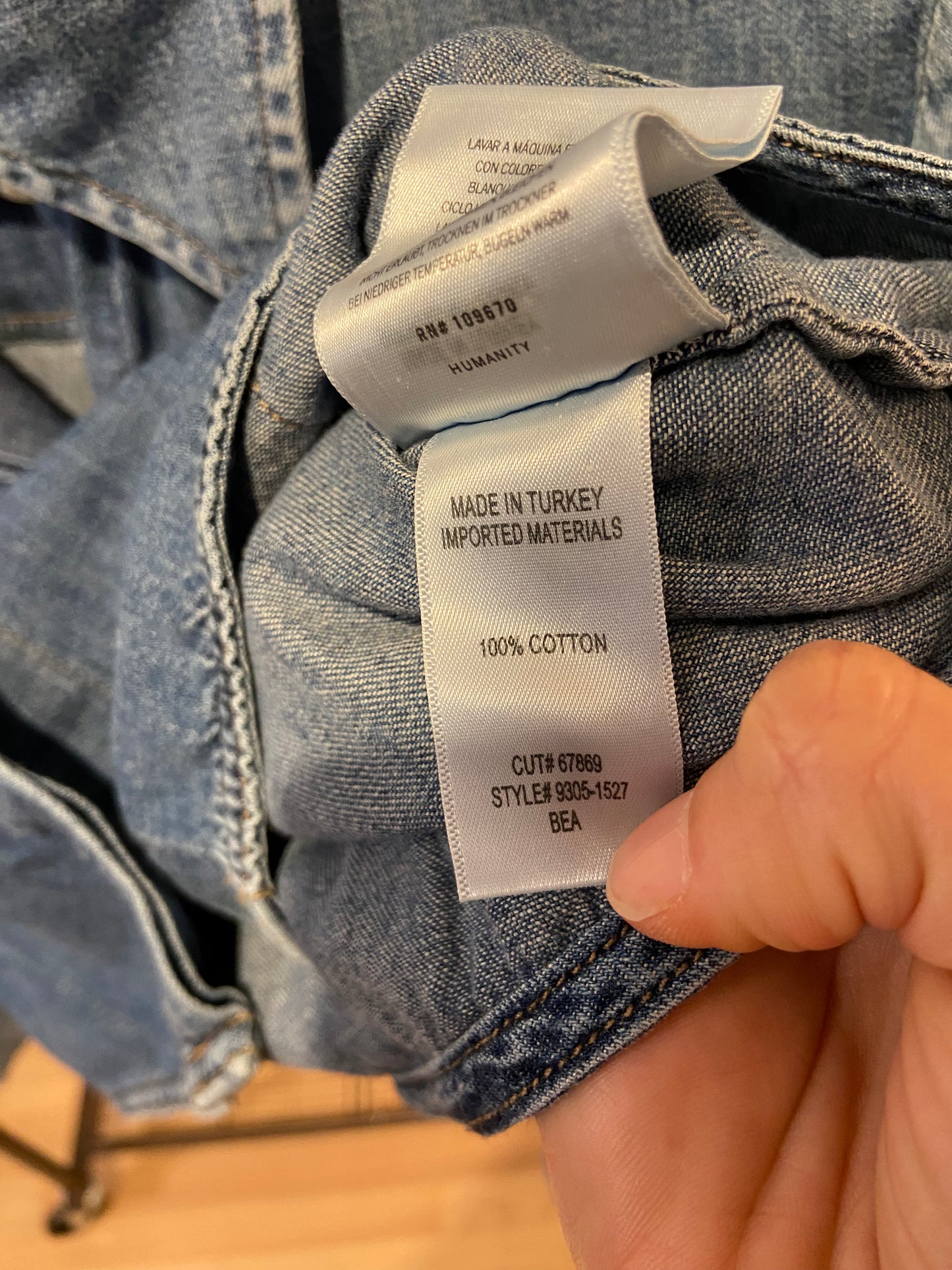 Citizens of Humanity Blue Bea Denim Cropped Shirt size L