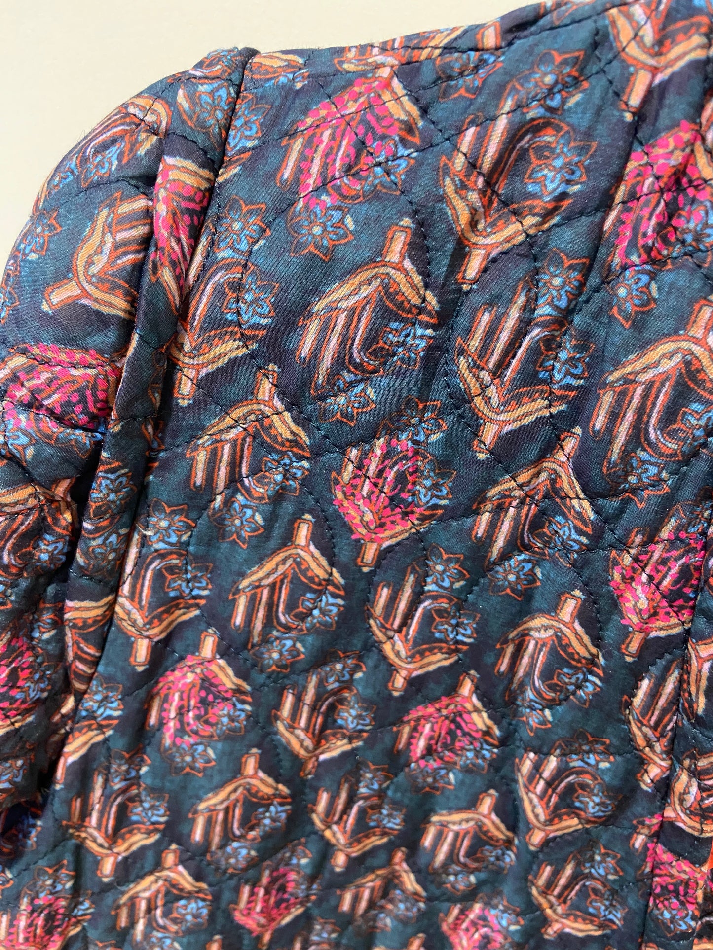 Xirena Ani Quilted Cropped Jacket In Floral Navy Posey size S