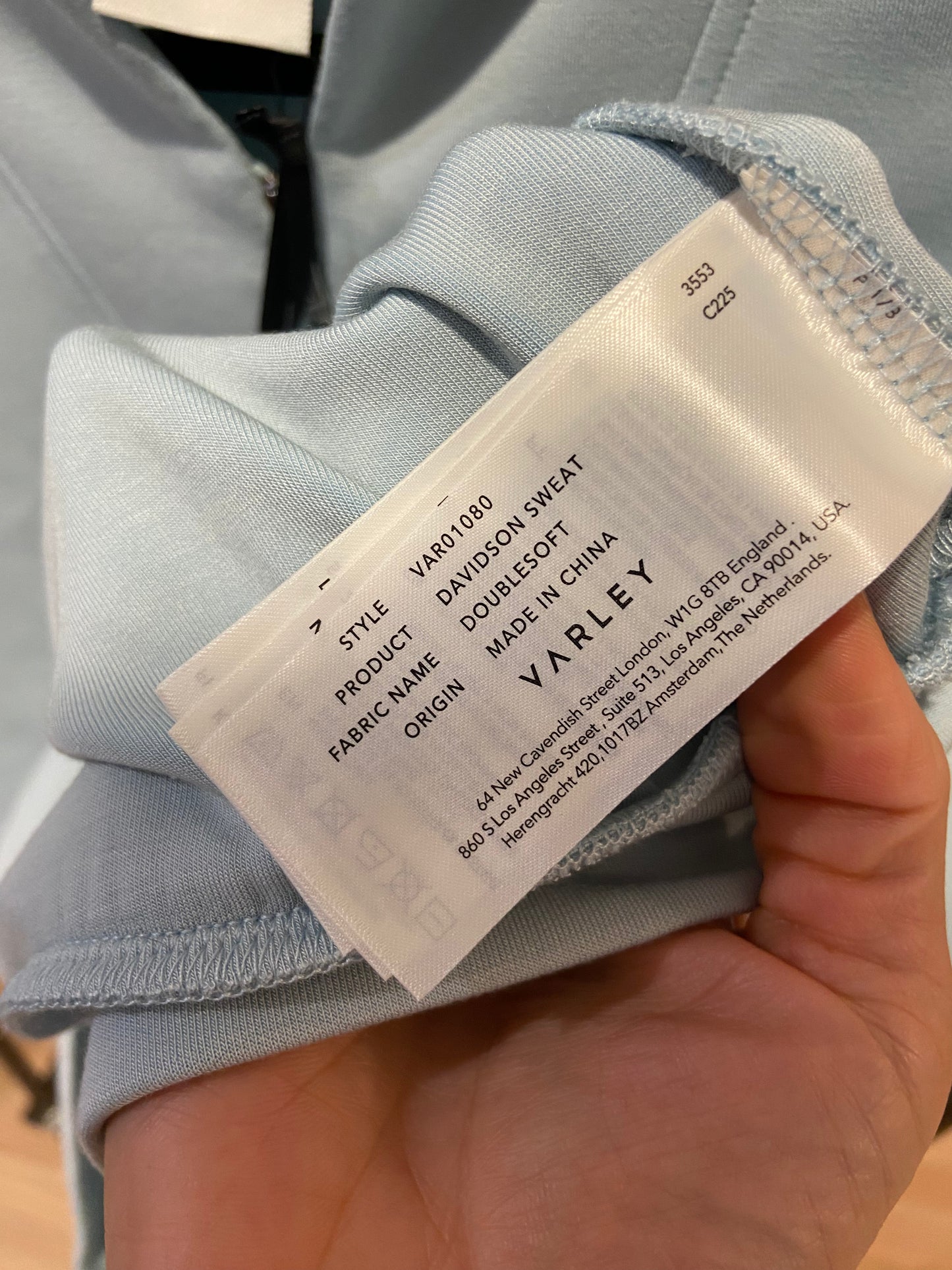 Varley Davidson Ether Blue Sweatshirt size S