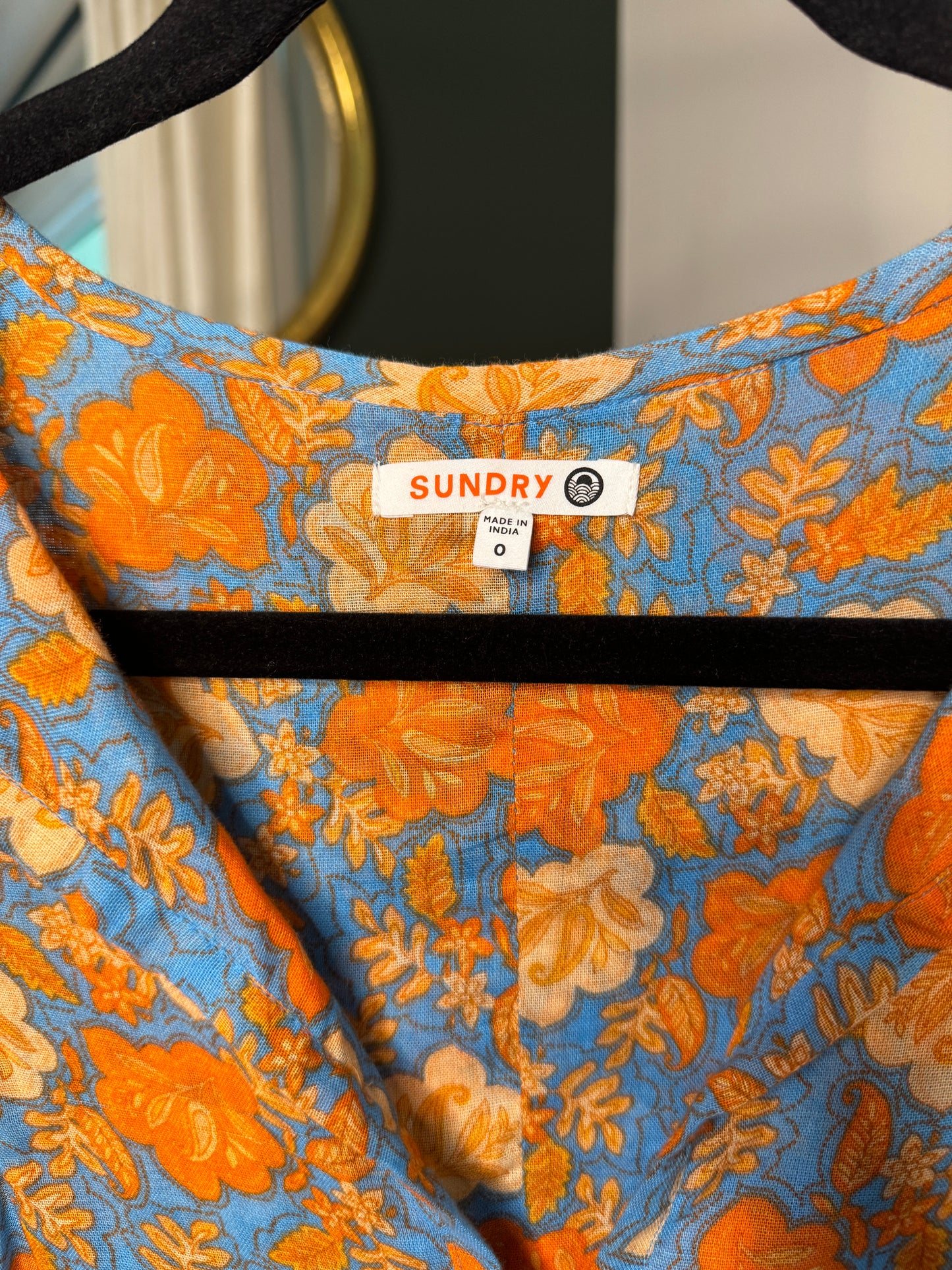 SUNDRY Floral Blouson Sleeve Mini Dress size 0 (XS)