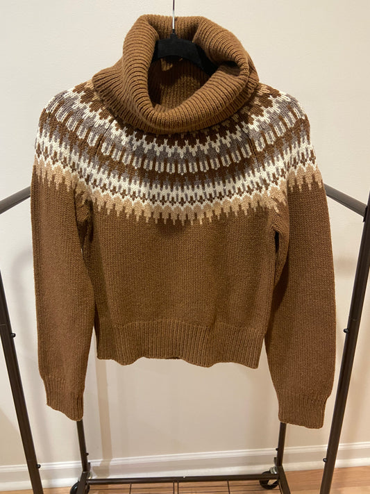Nili Lotan Alesander Fair-Isle Turtleneck Sweater size XS